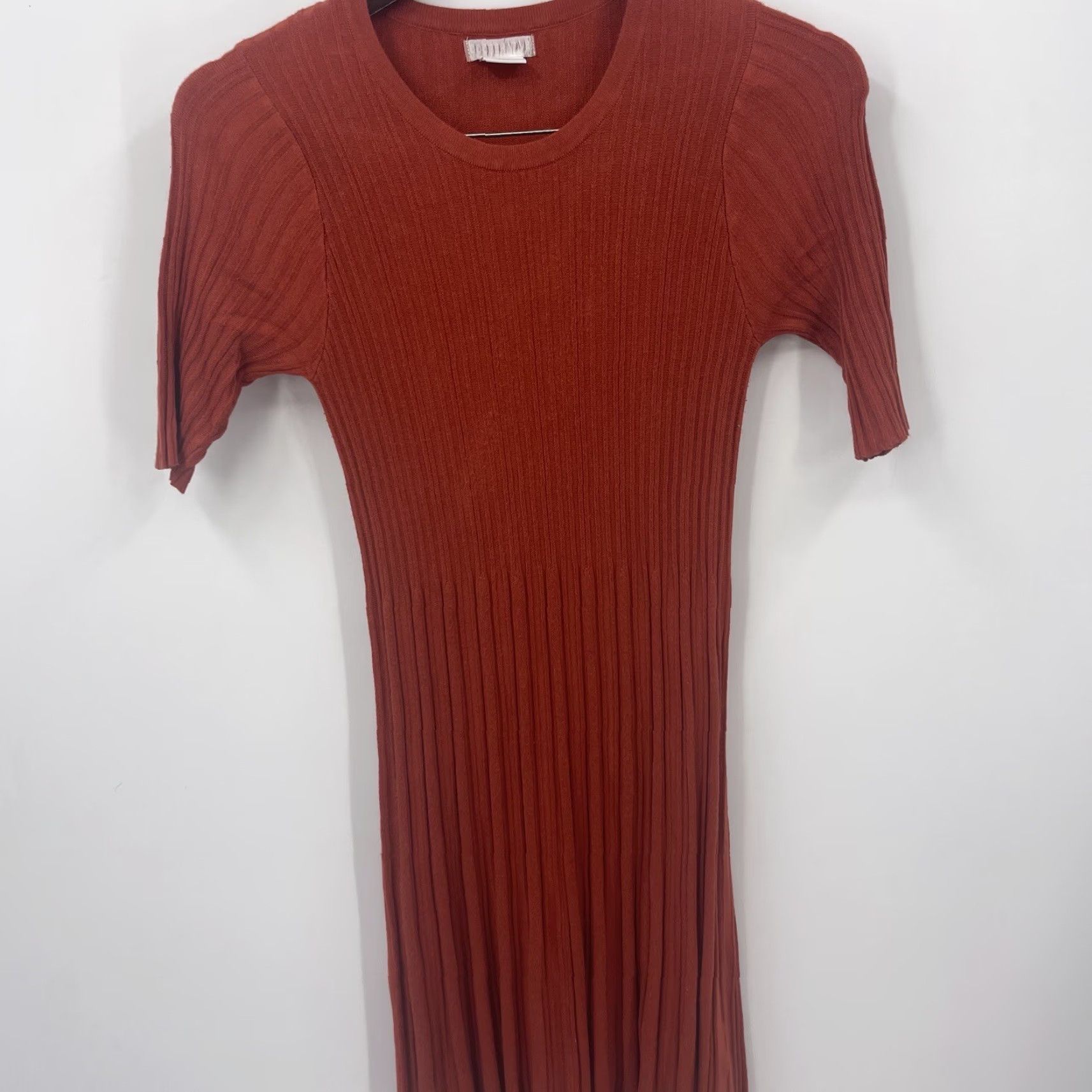 Vintage Cooperative Dress Women's XS Red Cotton Knit Short Sleeve High Neck Mini Casual Party Womens Size 26" / US 2 / IT 38 - 3 Thumbnail