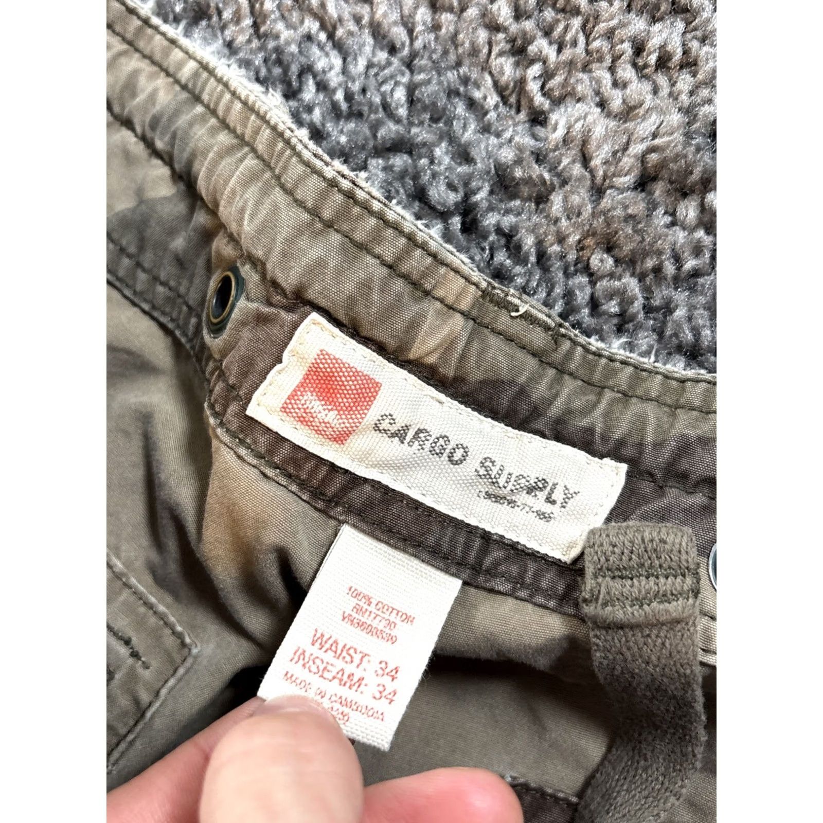 Mossimo VINTAGE Mossimo Pants Cargo Wide-Leg Baggy 34x32 Mens Brown Camouflage Canvas Cotton Ramie Cargo Pocket Y2K Size US 34 / EU 50 - 5 Thumbnail