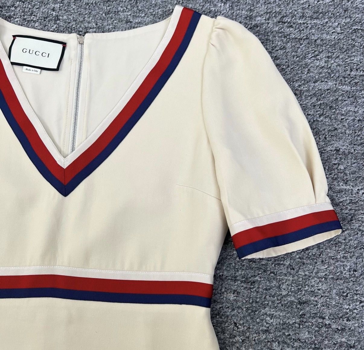 Gucci Gucci V-Neck Striped Webbing Dress K12 Size S / US 4 / IT 40 - 4 Thumbnail