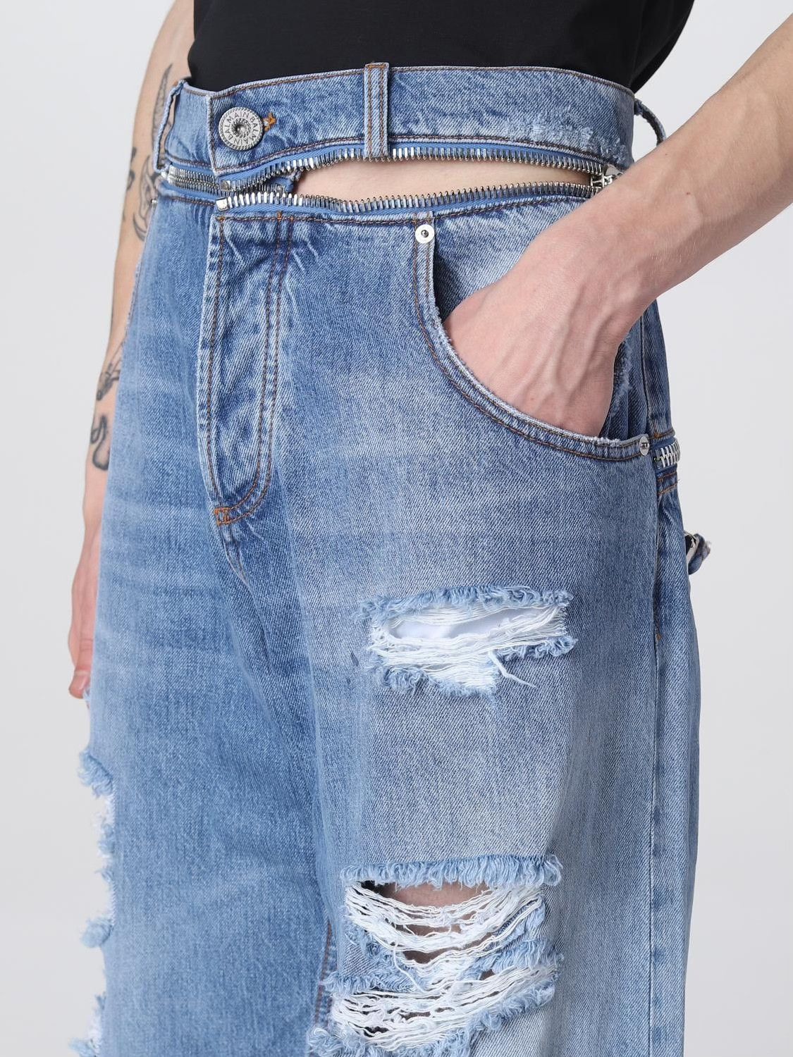 Balmain BALMAIN Ripped Wide-Leg Jeans Size US 31 - 1 Thumbnail