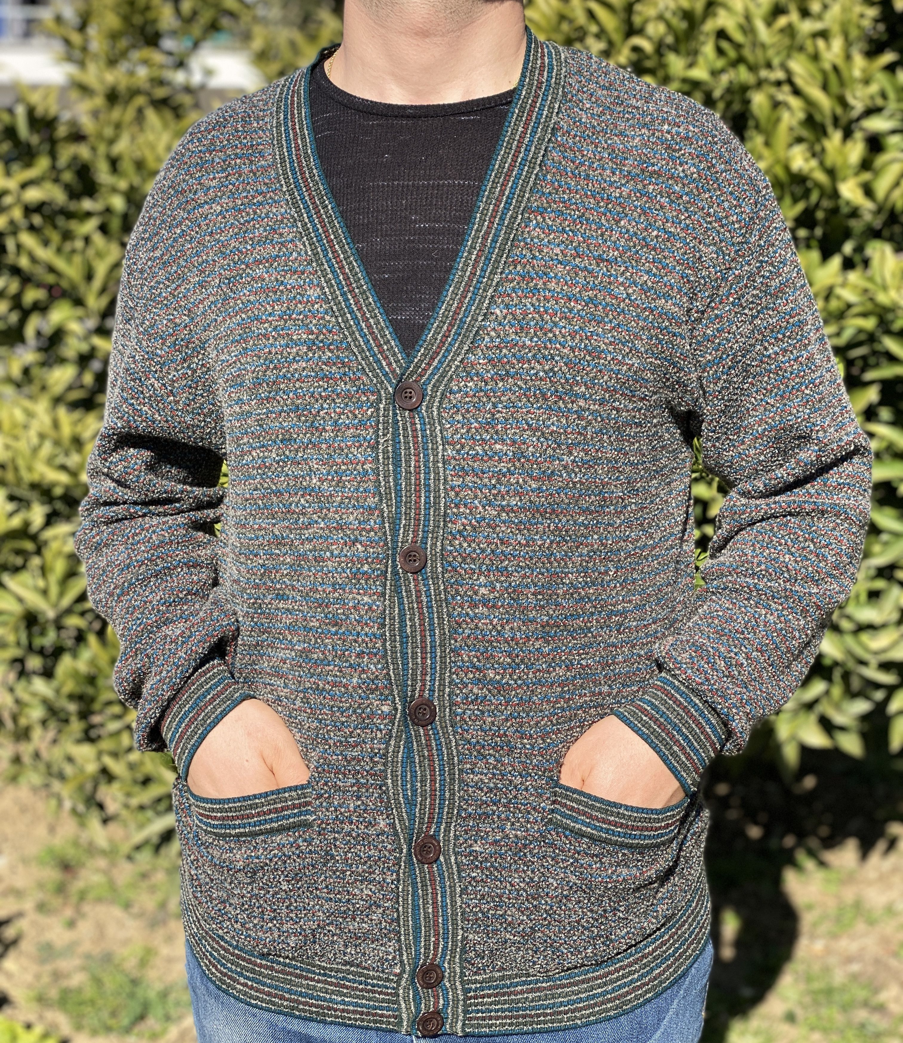 Missoni Uomo Cardigan Cosby Pullover Retro Size 2XL 56 58