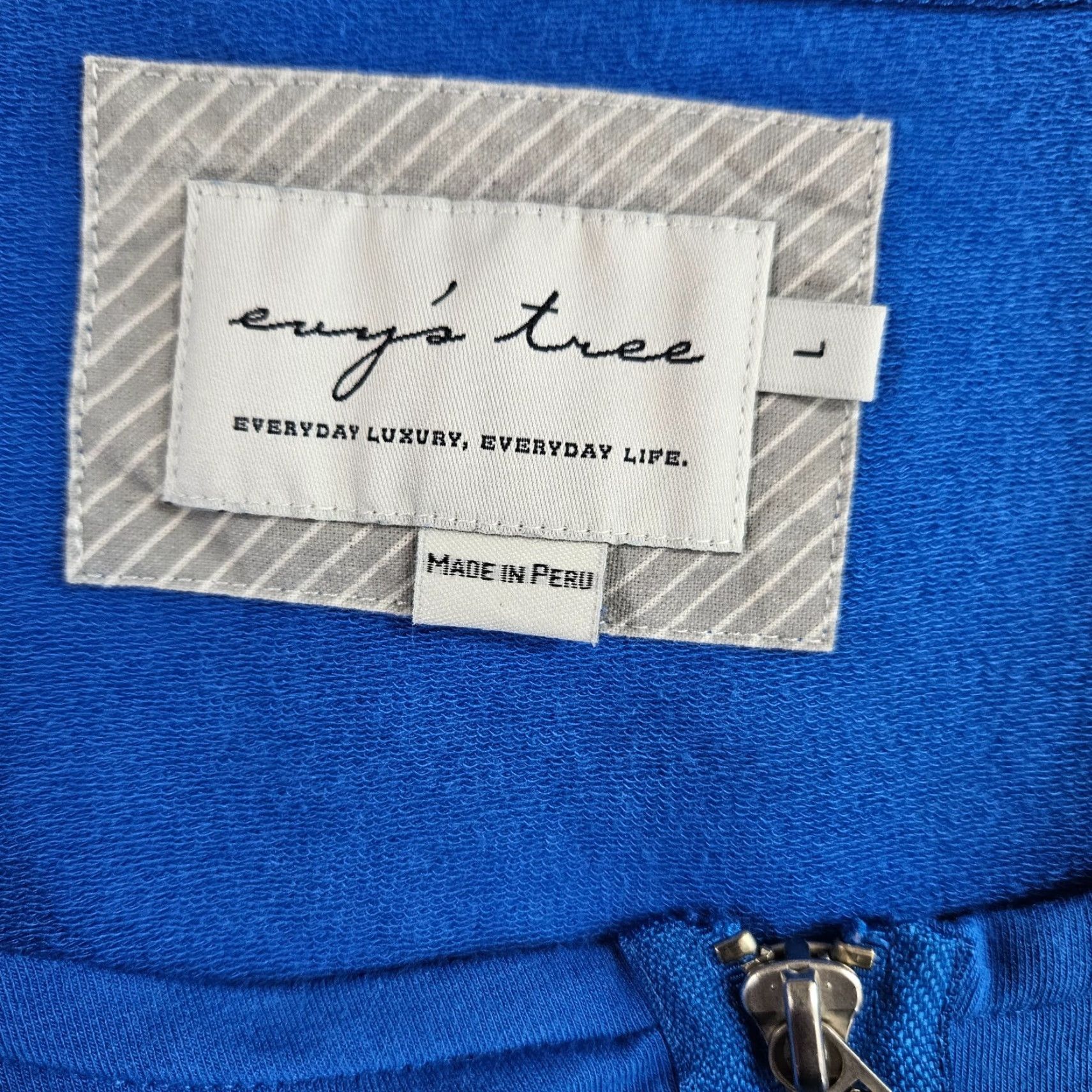 Vintage Evy's Tree Womens Peplum Jacket Sz Large Blue Full Zip Cotton Blend Long Sleeve Jacket Women's Large Blue Evy's Tree Peplum Full Zip Size L / US 10 / IT 46 - 6 Thumbnail