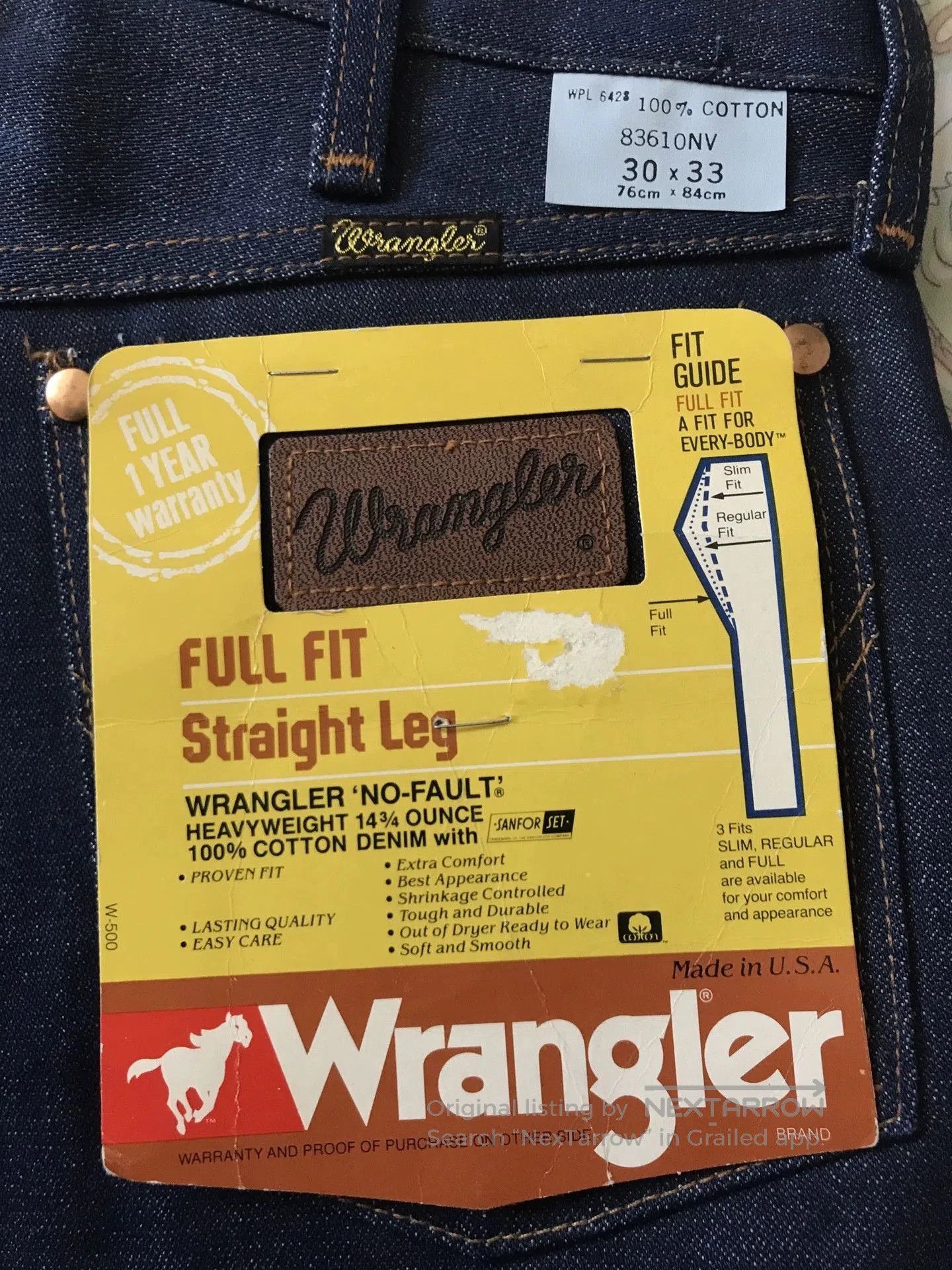 Wrangler 80s Wrangler 83610 Raw Denim Jeans. Size US 30 / EU 46 - 7 Thumbnail