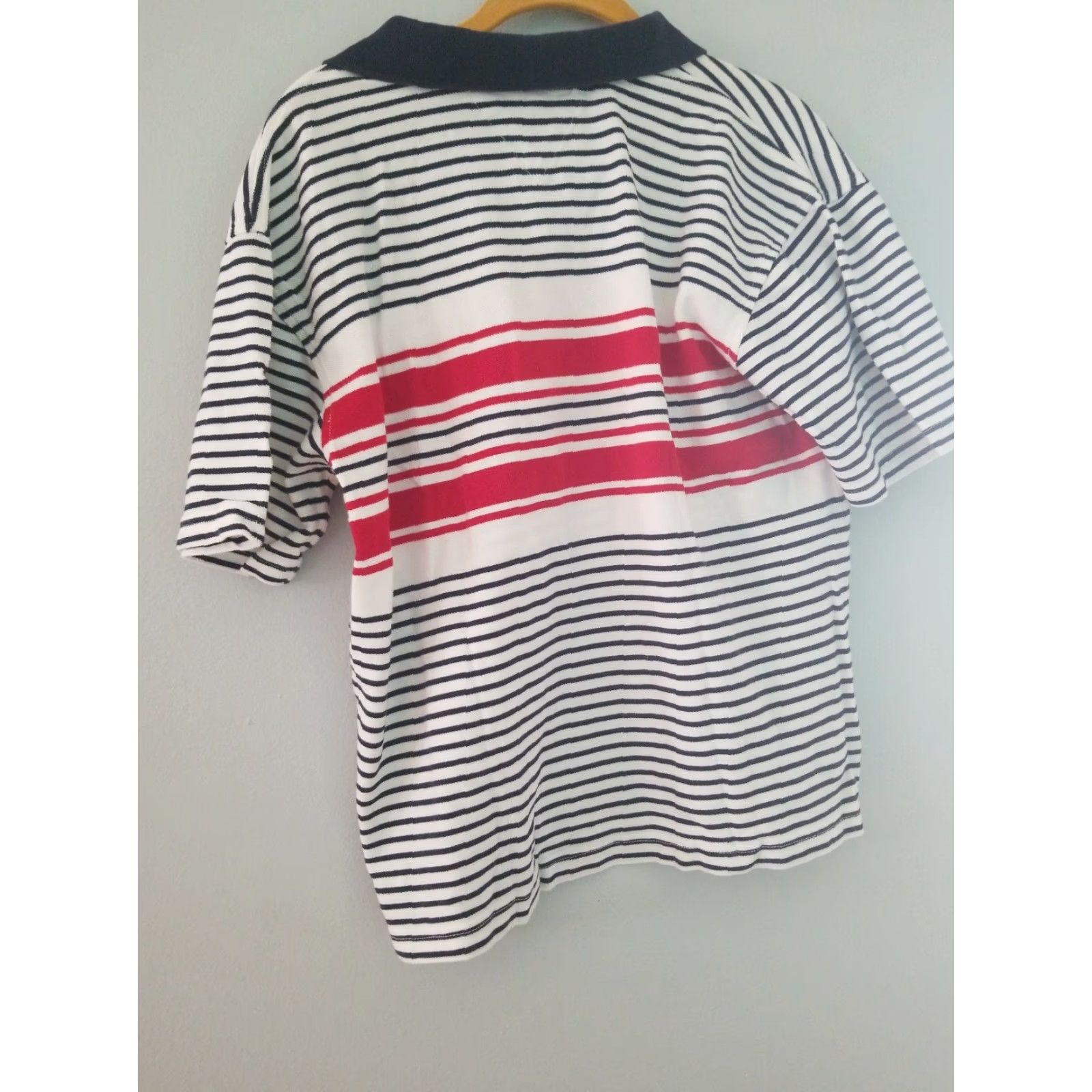 Tommy Hilfiger Tommy Hilfiger Womens L Striped Polo Red White Blue Patriotic SS 2005 Polo Women L Red White Blue Patriotic 2005 Size L / US 10 / IT 46 - 4 Thumbnail