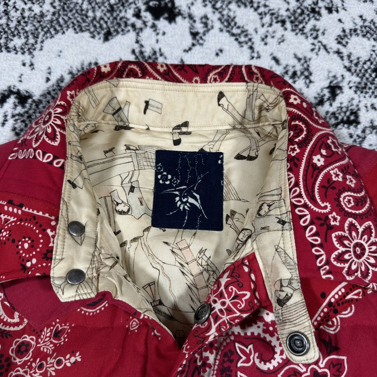 VISVIM ICT KERCHIEF DOWN JKT RED BANDANA 2021