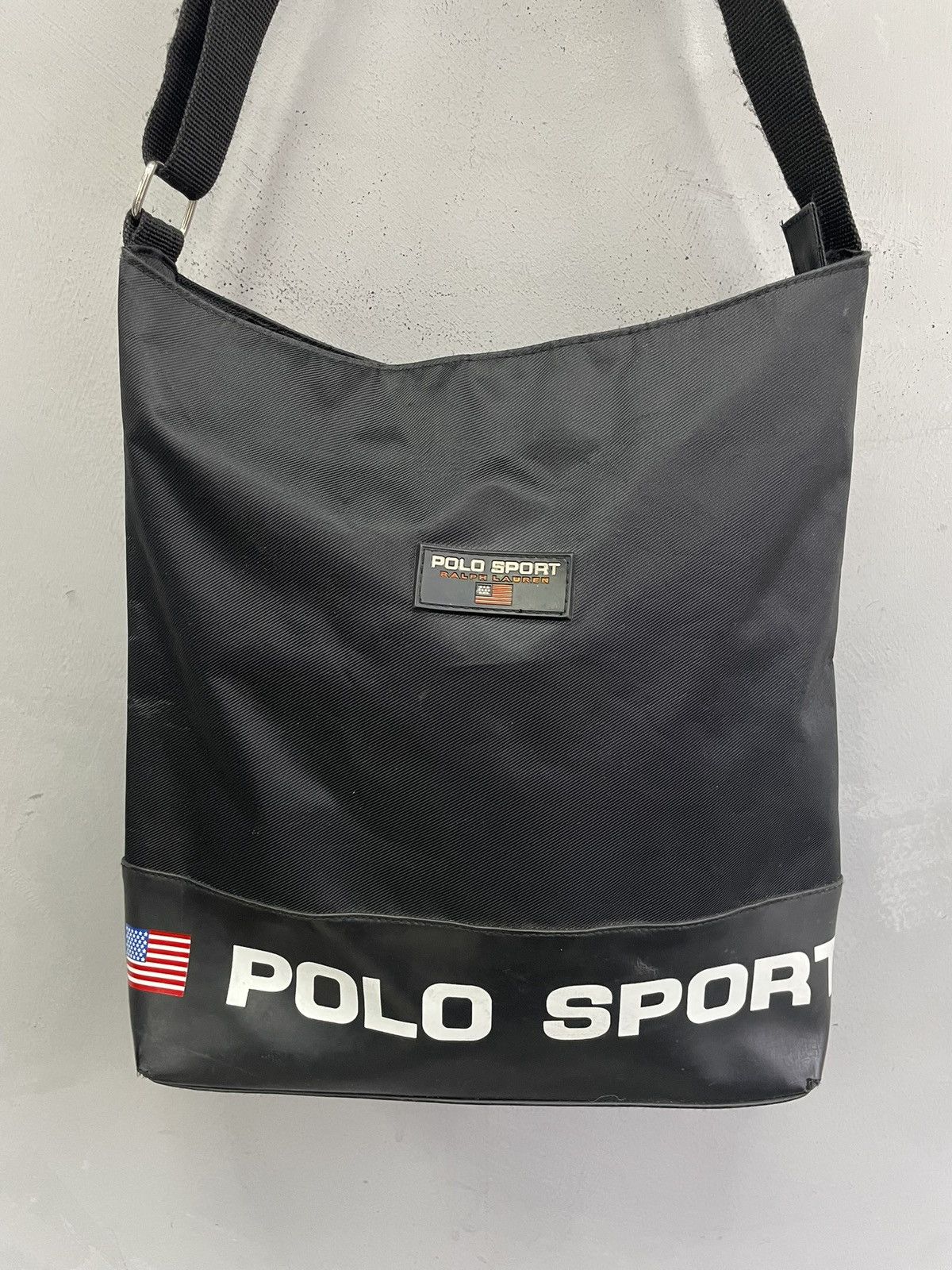 Polo Ralph Lauren Polo black leather belt classic messenger vintage style Size ONE SIZE - 2 Thumbnail