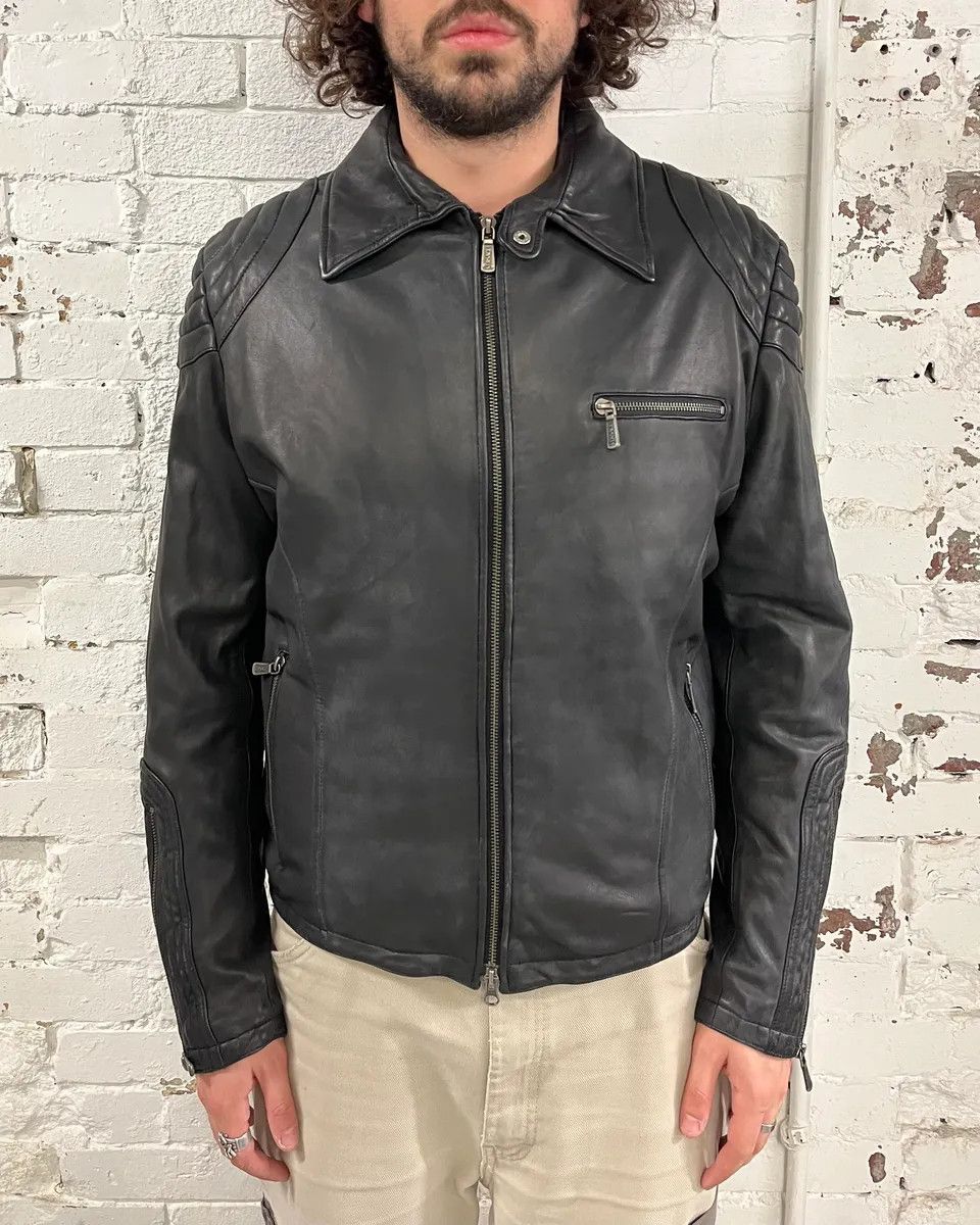 Versace AW2015 Versace Moto Black Padded Leather Jacket Size US M / EU 48-50 / 2 - 2 Thumbnail