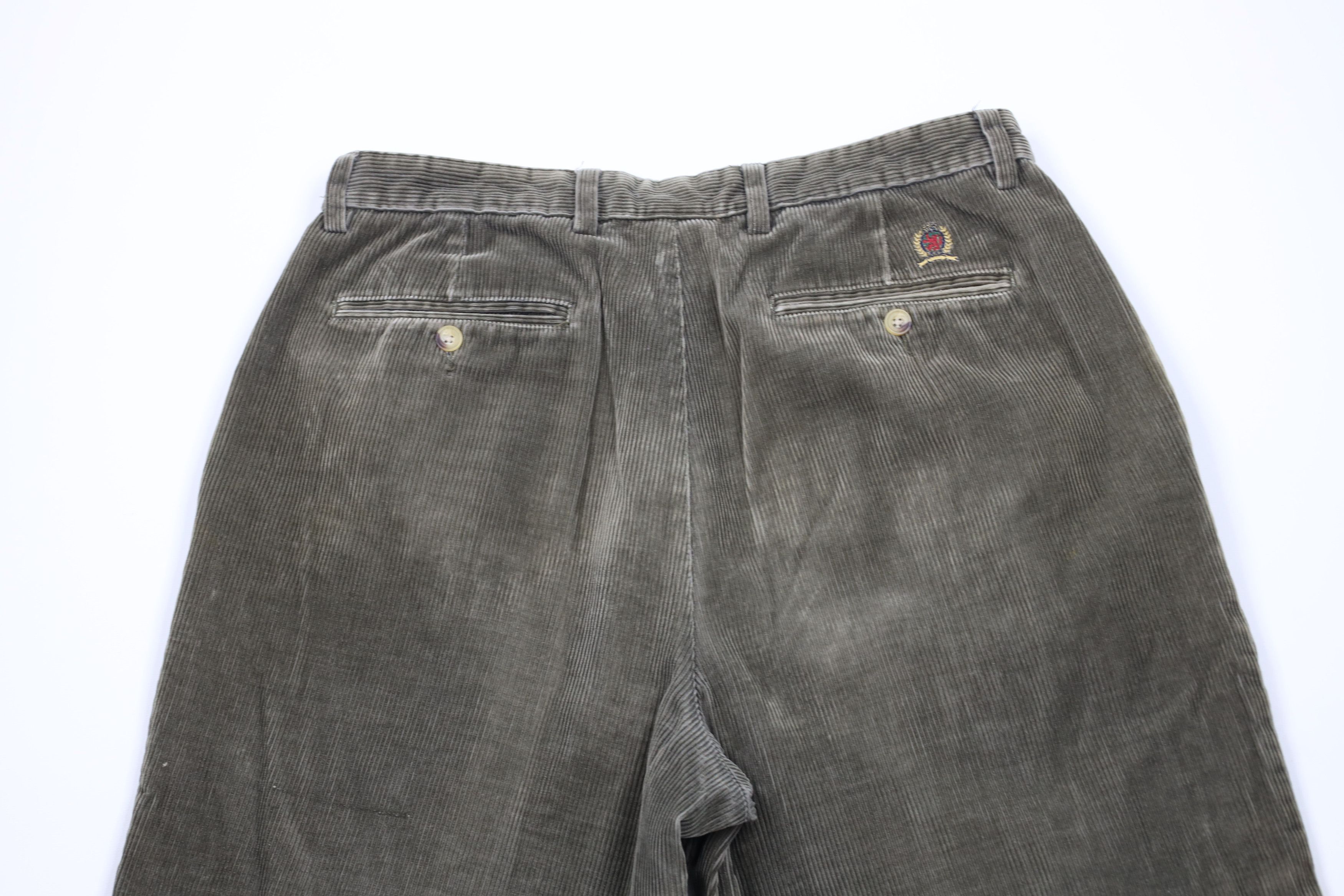 Tommy Hilfiger × Vintage Vintage 90s Tommy Hilfiger Wide Leg Corduroy Pants Green Size US 32 / EU 48 - 12 Thumbnail