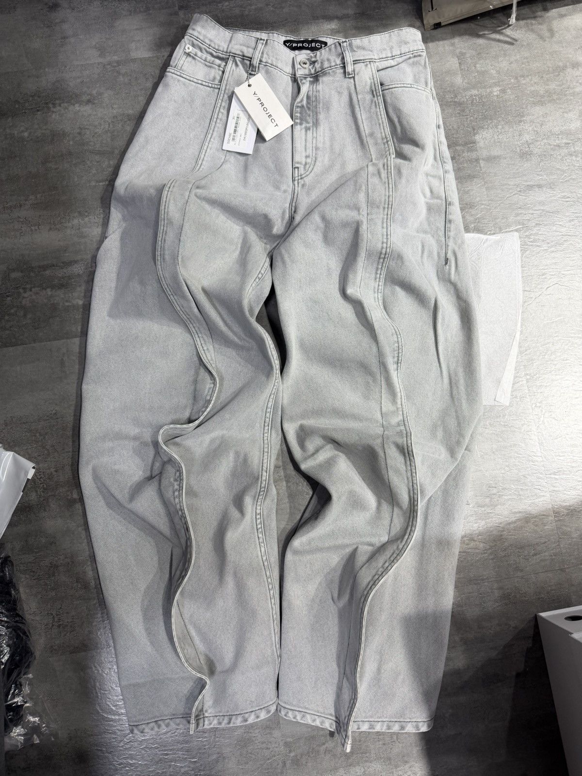 Y/Project Y/Project Banana Jeans - Grey Size US 30 / EU 46 - 3 Thumbnail