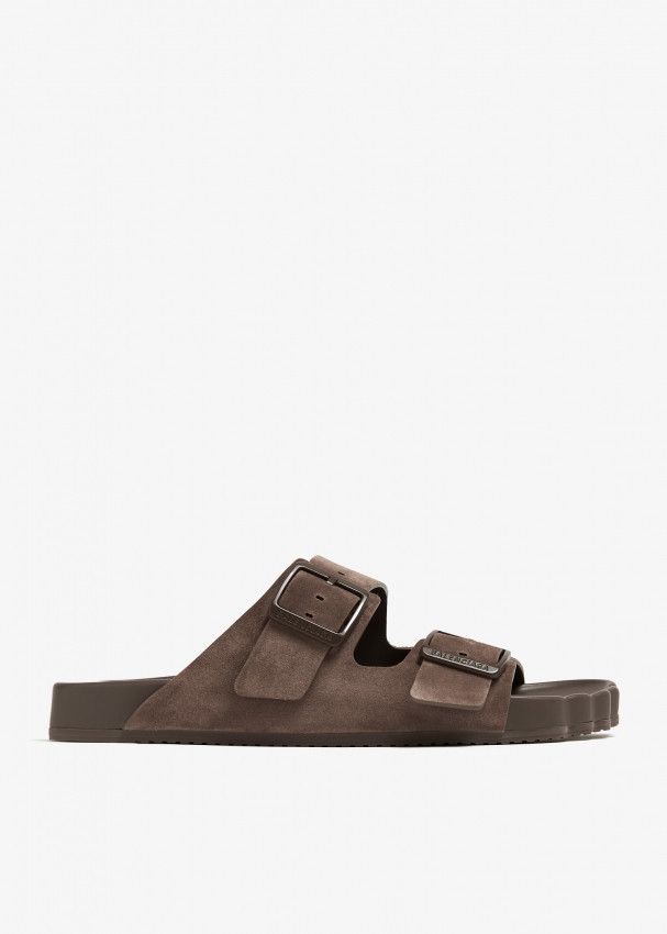 Balenciaga o1bcso1str0425 Sunday Suede Cold Sandals in Brown Size US 7 / EU 40 - 1 Thumbnail