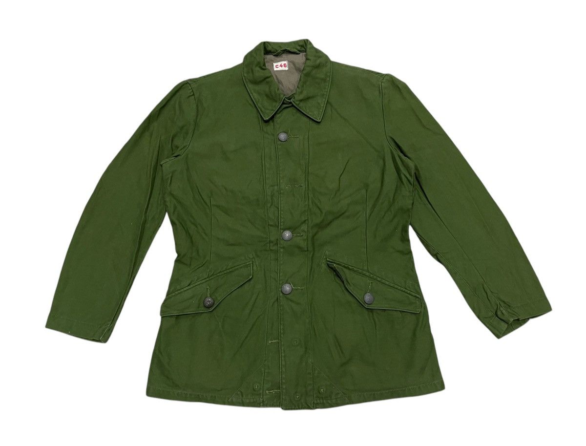 Vintage 70s SWEDISH MILITARY C46 SHIRT BUTTON UP Size US M / EU 48-50 / 2 - 2 Thumbnail