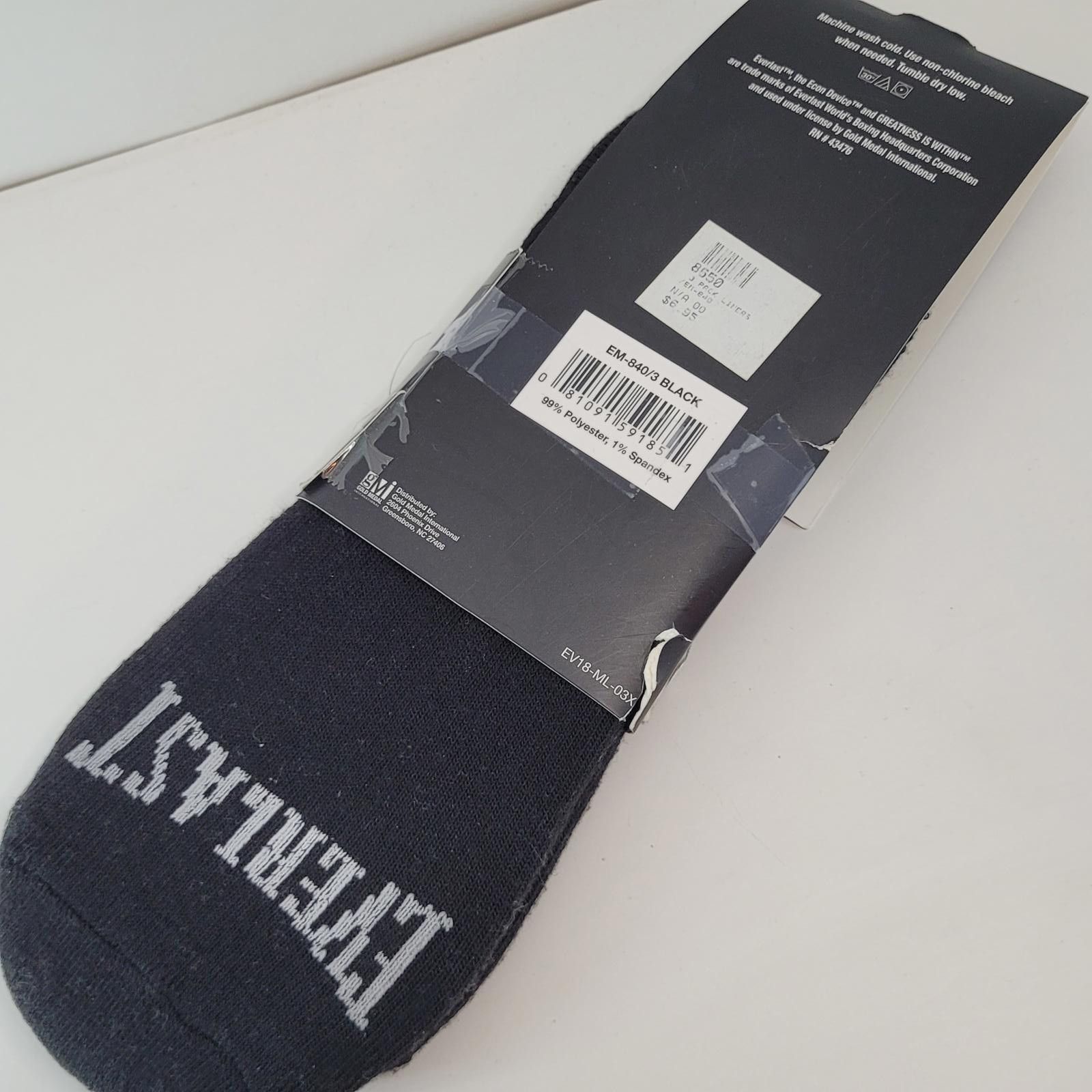 Everlast Everlast Men’s Black Ankle Socks Heal Grip 2-Pair Size 6–12 Size ONE SIZE - 2 Thumbnail