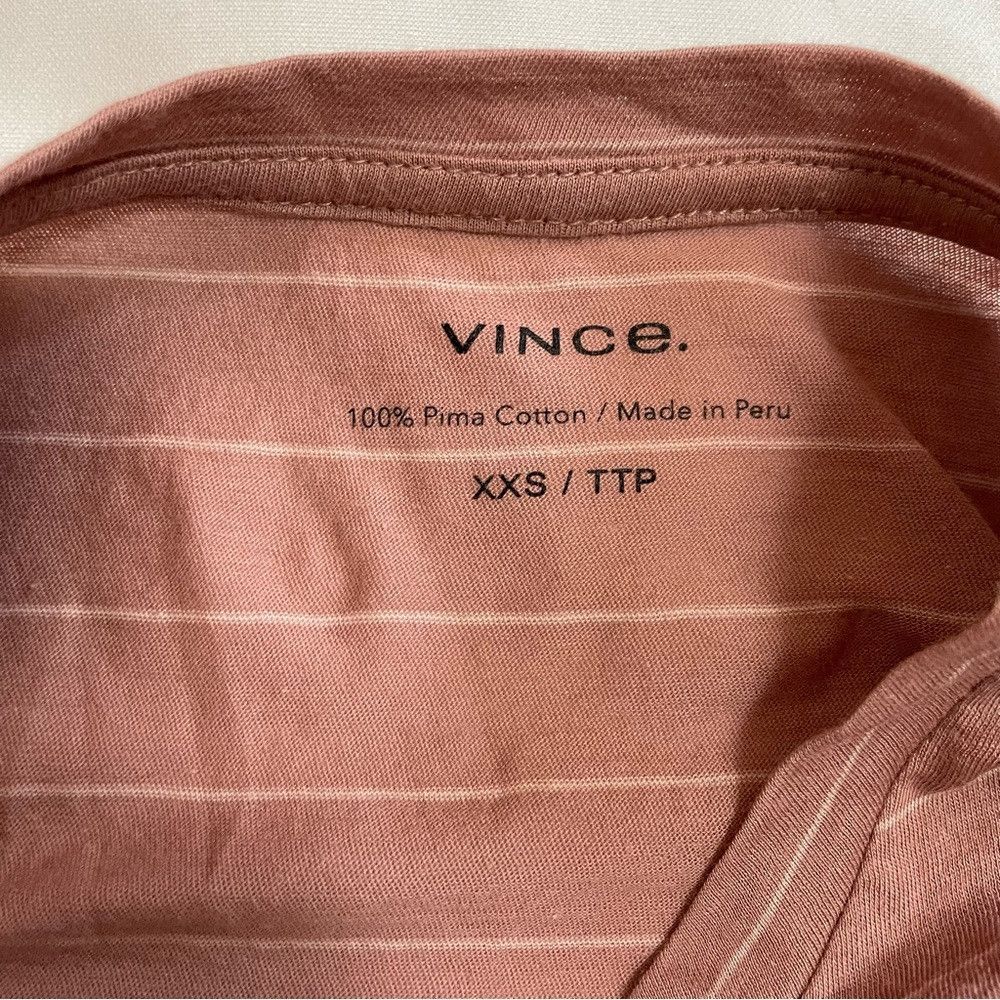 Vince NWT New $110 Vince Striped Pima Cotton Long Sleeve Tee Size Size XXS / US 00 / IT 34 - 6 Thumbnail