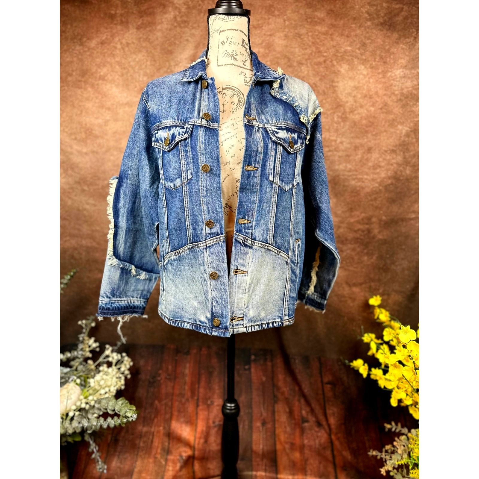 Free People Free PeopleXSandrine Rose Patchwork Trucker Jacket S Size S / US 4 / IT 40 - 7 Thumbnail