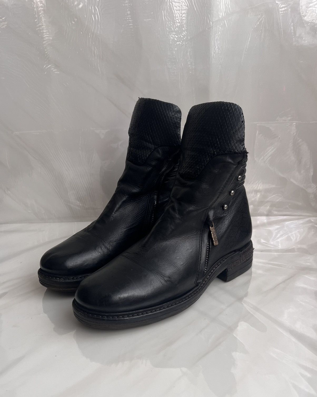 A.S.98 As 98 Airstep Zipper Boho Black Biker distressed boot Size US 8 / IT 38 - 3 Thumbnail