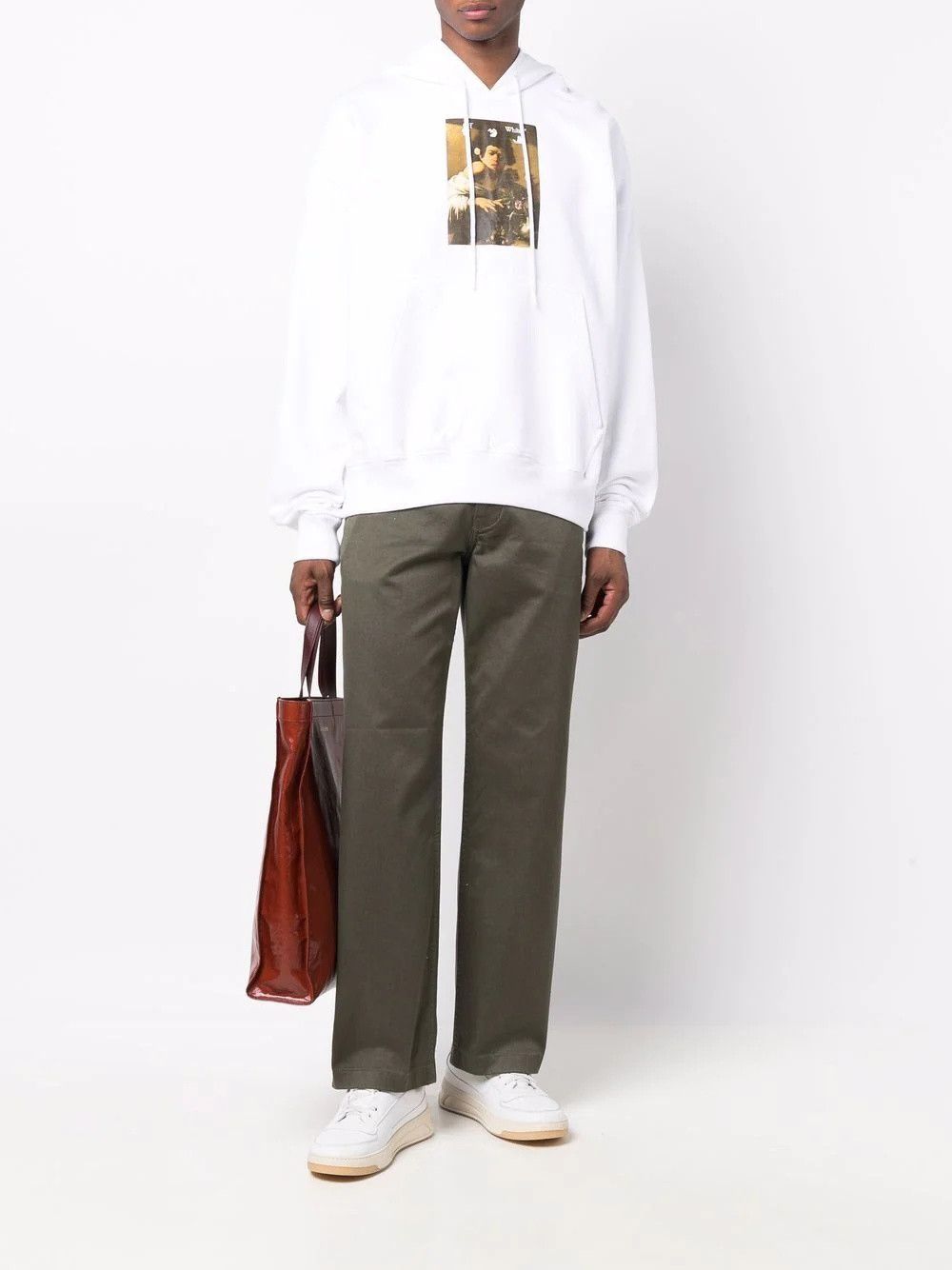 Off-White White Caravaggio Boy Oversized Skate Hoodie Size US L / EU 52-54 / 3 - 3 Thumbnail