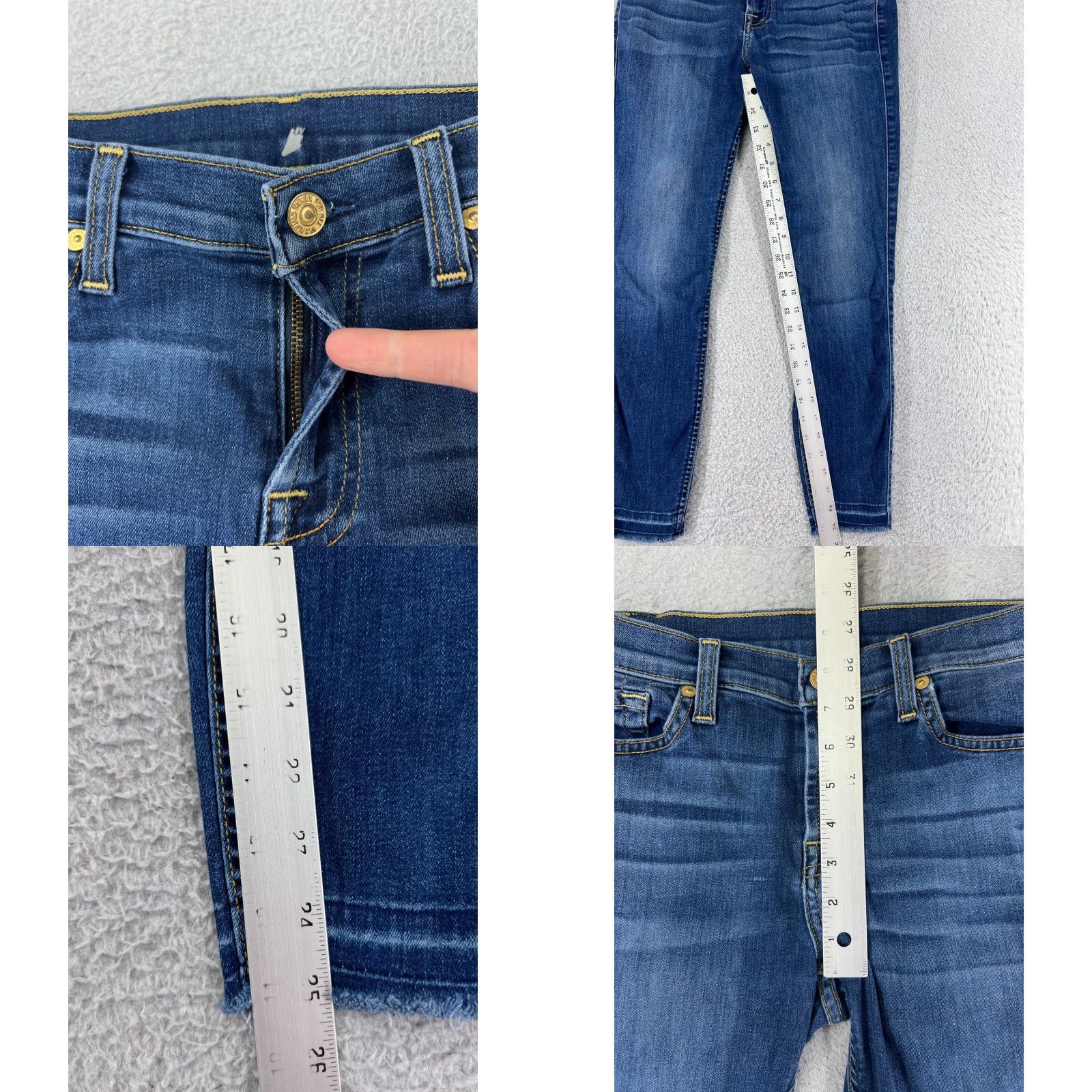 7 For All Mankind 7 For All Mankind Jeans Women 26 Blue Low Rise Skinny Tapered Cotton Blend Jeans Ladies 26 Blue Dark Denim 7 For All Mankind Womens Jeans - Size 26" / US 2 / IT 38 - 8 Thumbnail