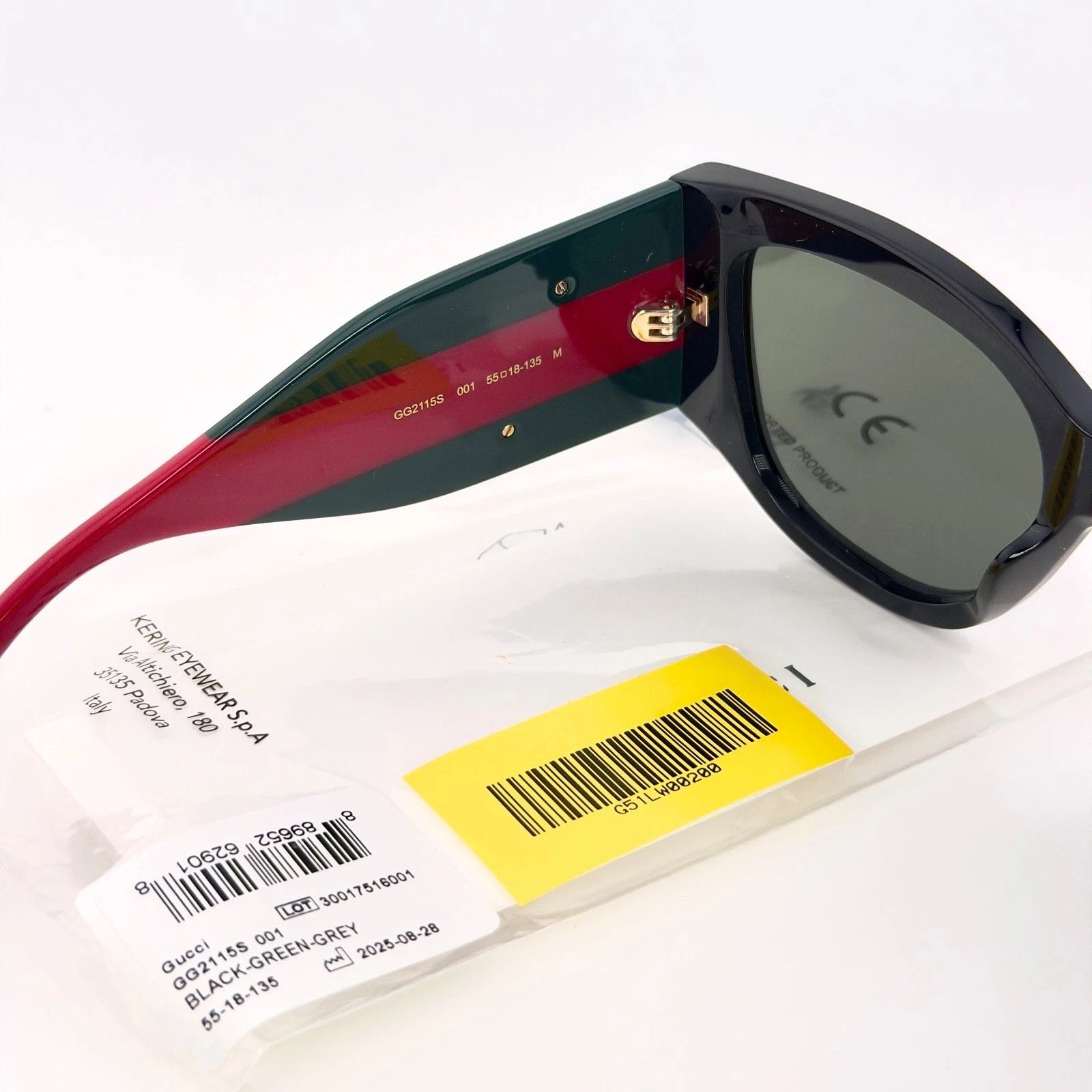 Gucci GUCCI Gg2115S 2115 Black Green Web Classic Sunglasses 001 Size ONE SIZE - 6 Thumbnail