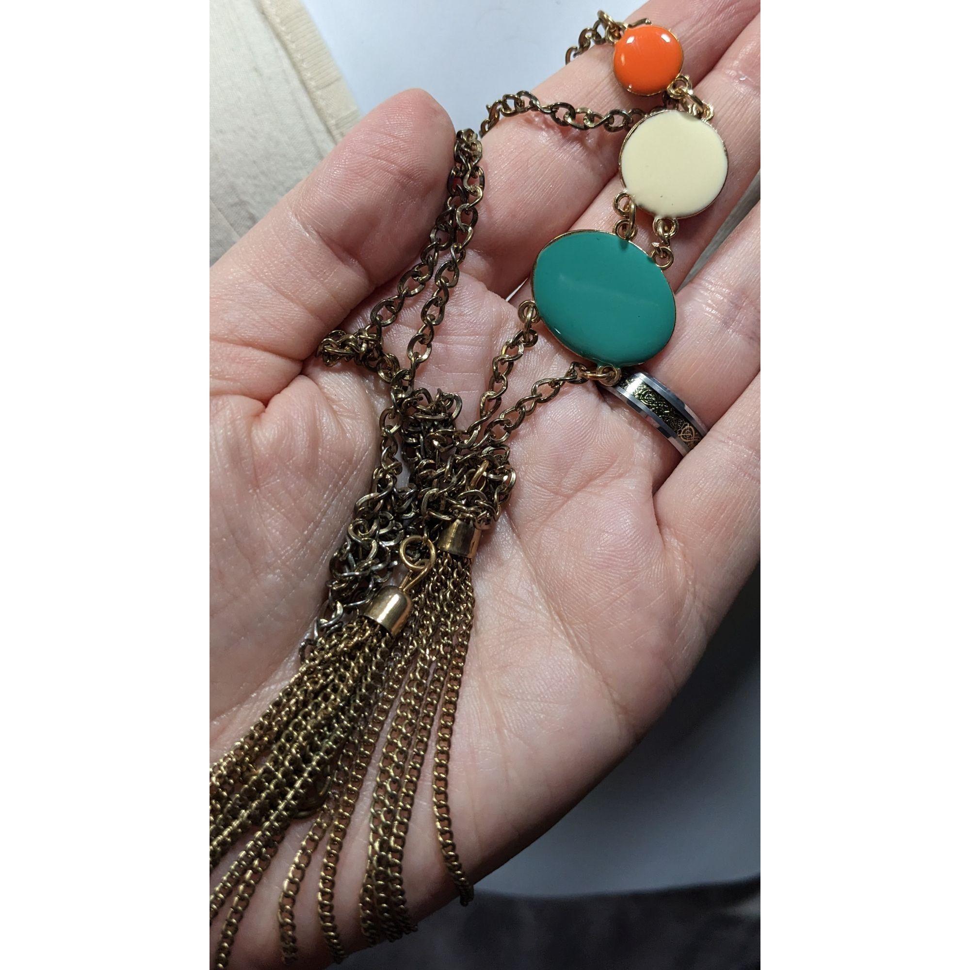 Other Retro Bohemian Enamel Disc Fringe Necklace Size ONE SIZE - 4 Thumbnail
