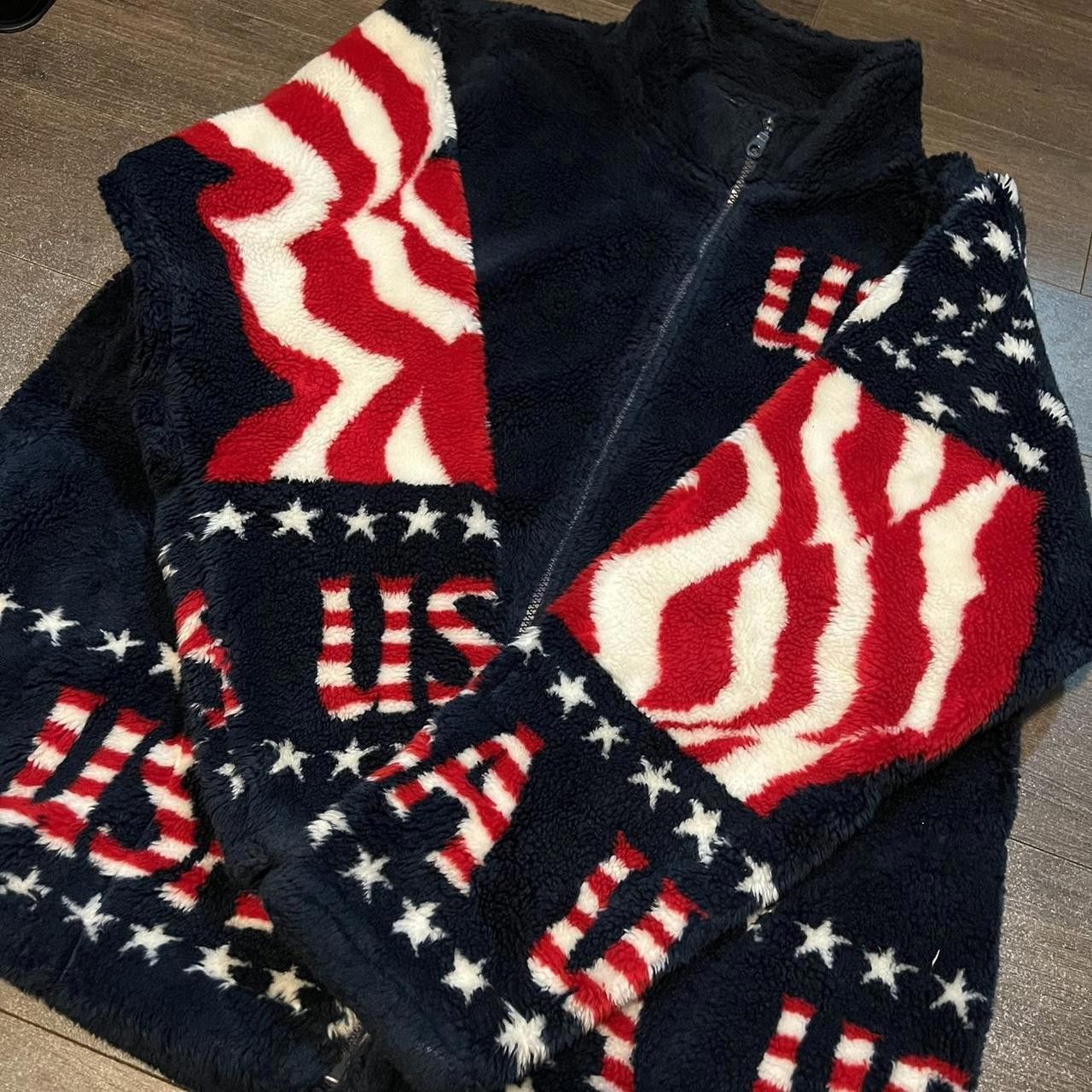 Designer Vintage Usa Flag Full Zip Collared Fleece Sweatshirt Size US M / EU 48-50 / 2 - 3 Thumbnail