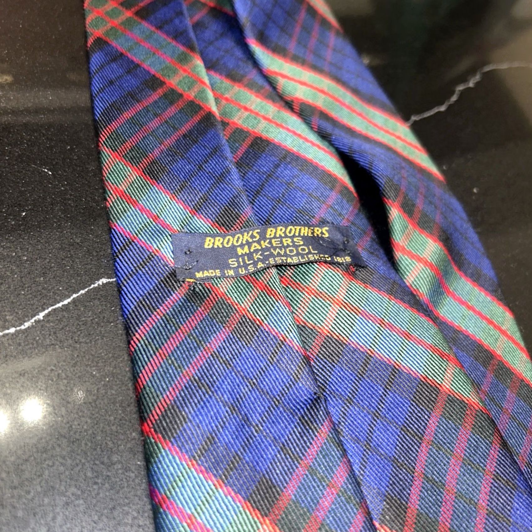Brooks Brothers VTG Brooks Brothers Makers Tie Tartan Plaid Wool Silk USA Hand Block Men Tie Multicolor Classic Width Holiday Christmas 100% Wool Adjustable One Size Size ONE SIZE - 6 Thumbnail