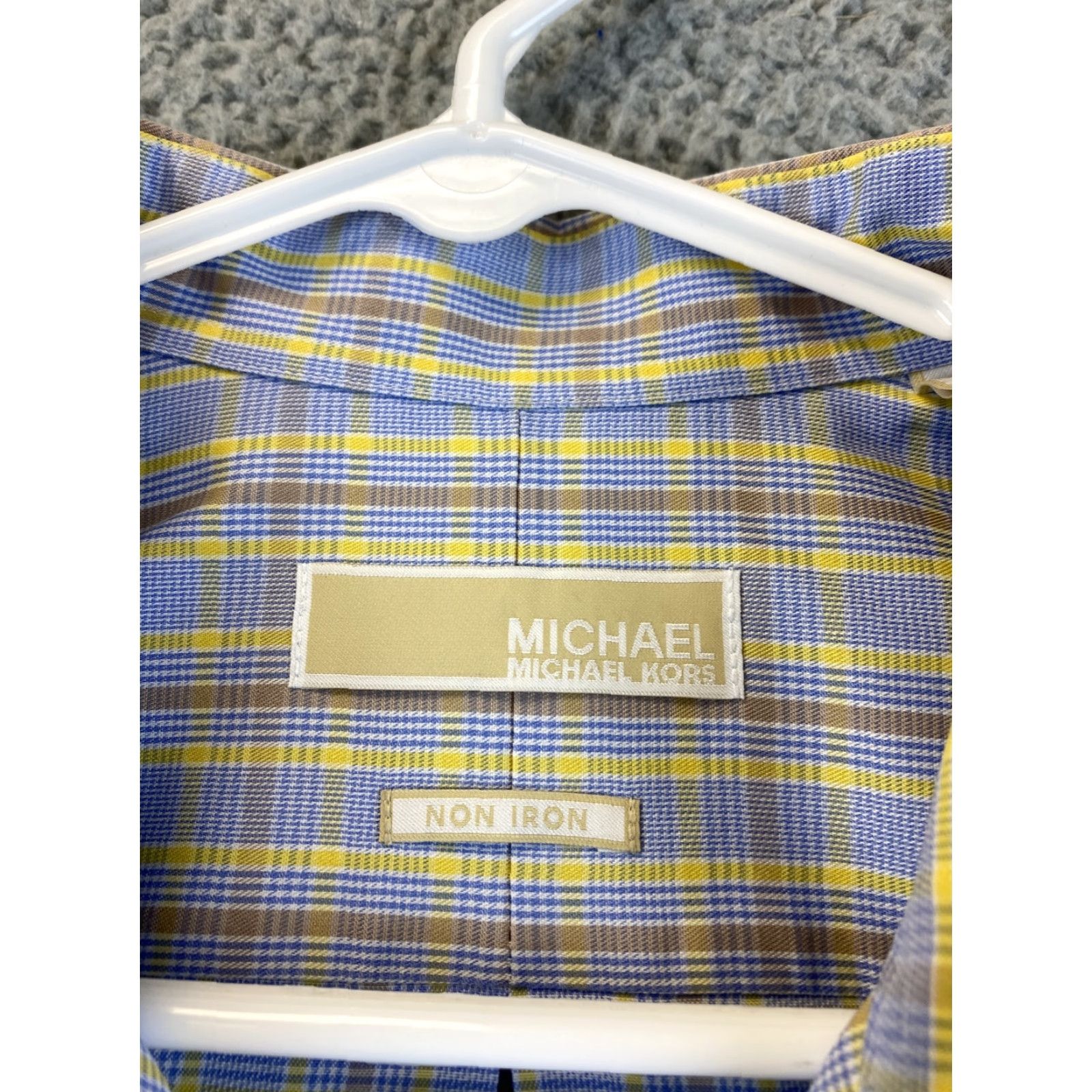 Michael Kors Michael Kors Mens Shirt Long Sleeve Plaid Casual Dress Shirt XXL Blue Yellow Cotton Size US XXL / EU 58 / 5 - 4 Thumbnail