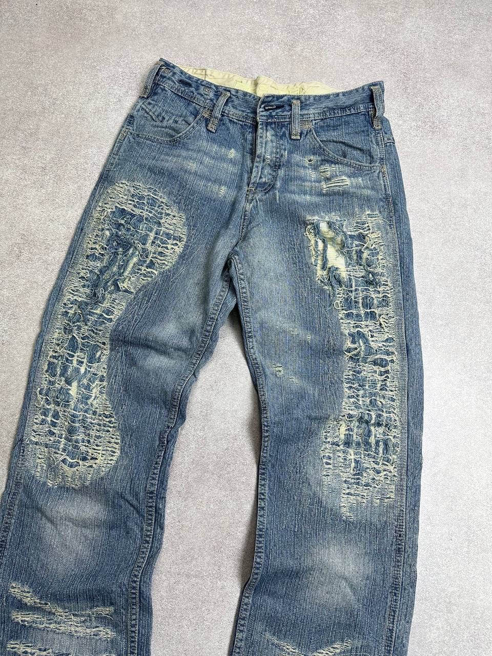 Hysteric Glamour CRAZY Japanese Distressed Clockhouse Vintage Y2K Baggy Jeans Size US 30 / EU 46 - 3 Thumbnail