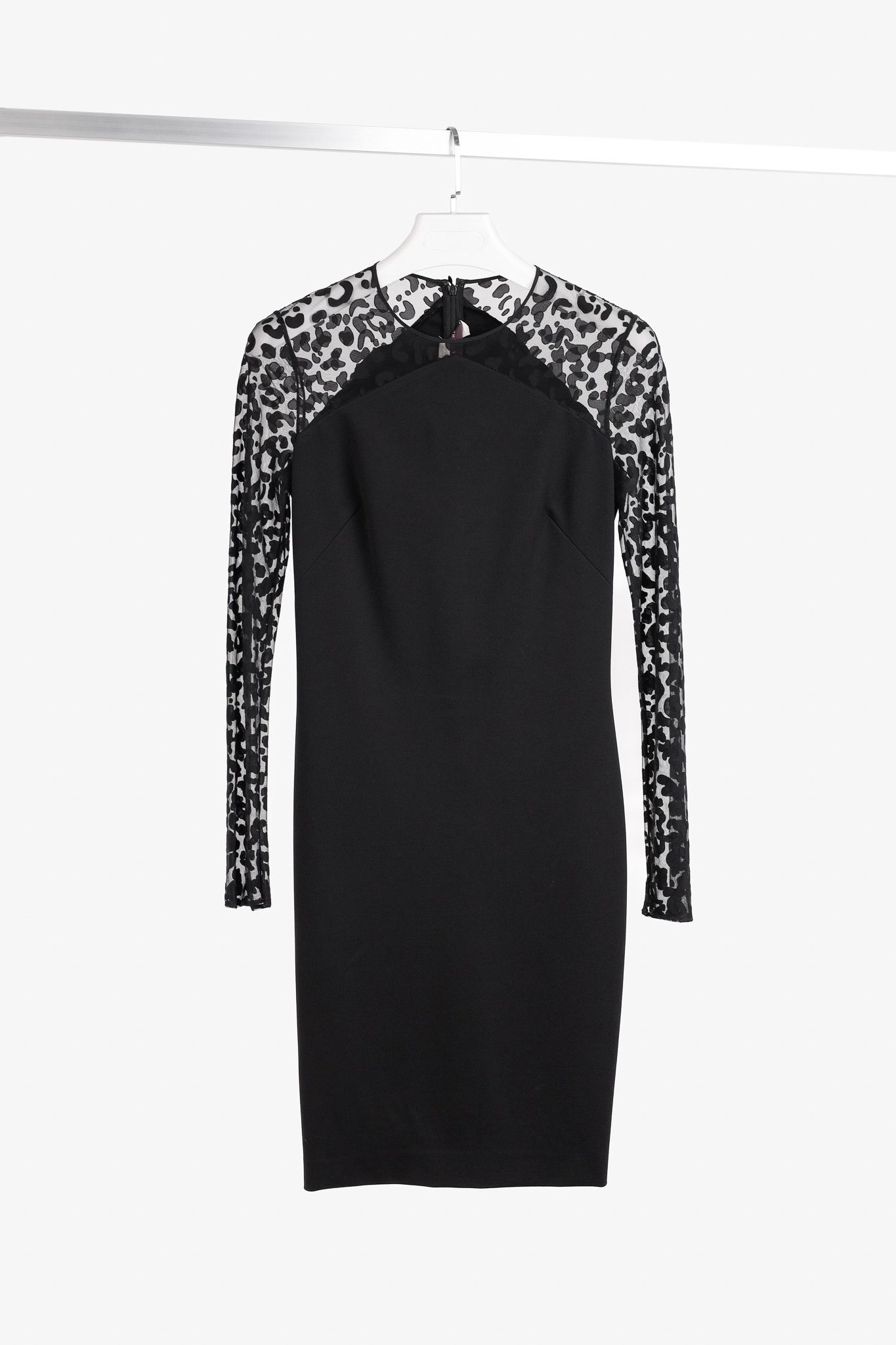 Stella McCartney Stella McCartney Black Jersey Leopard-Sleeve Bodycon Dress Size M / US 6-8 / IT 42-44 - 1 Thumbnail