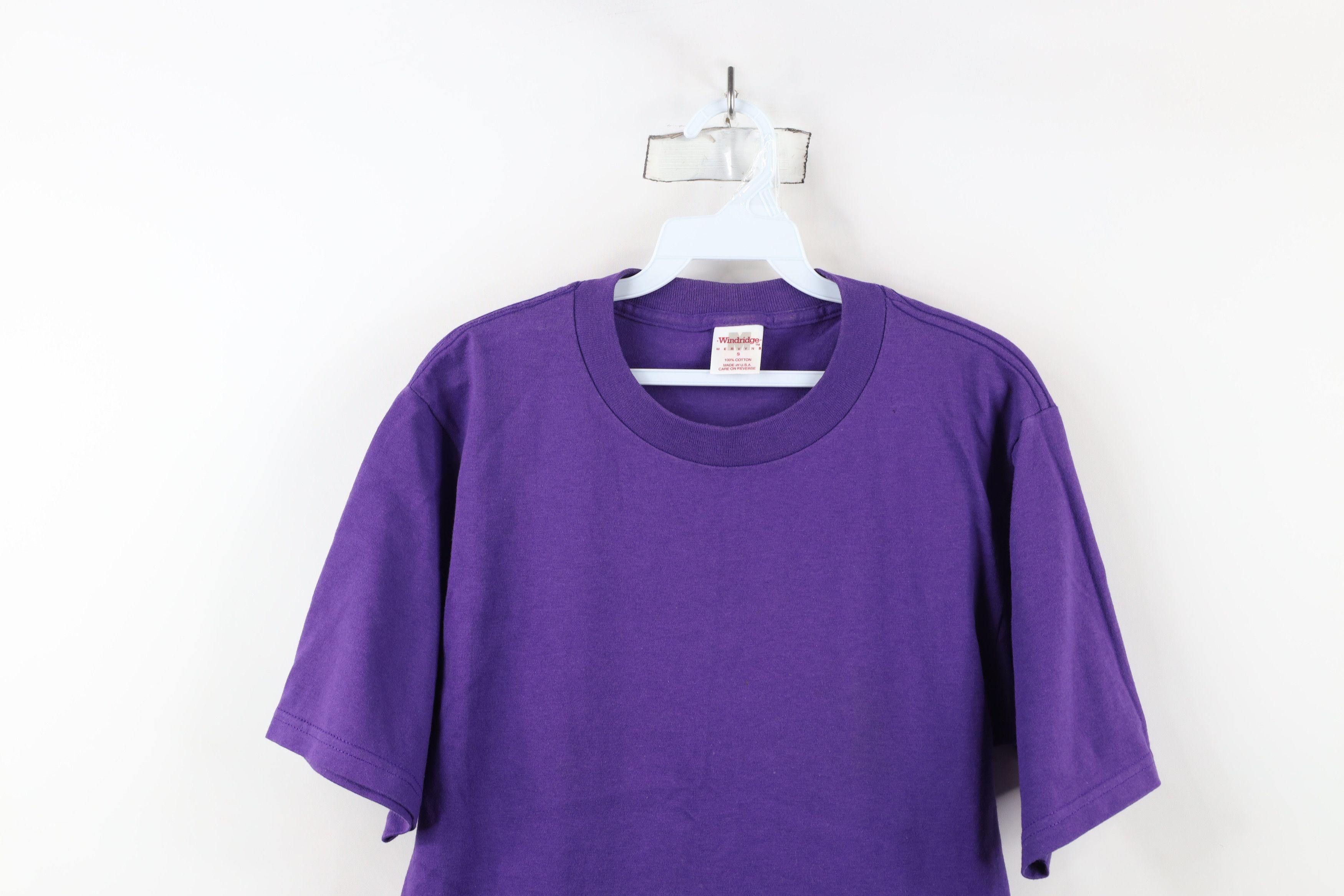 Vintage Vintage 90s Streetwear Blank T-Shirt Purple Cotton USA Size US S / EU 44-46 / 1 - 2 Thumbnail