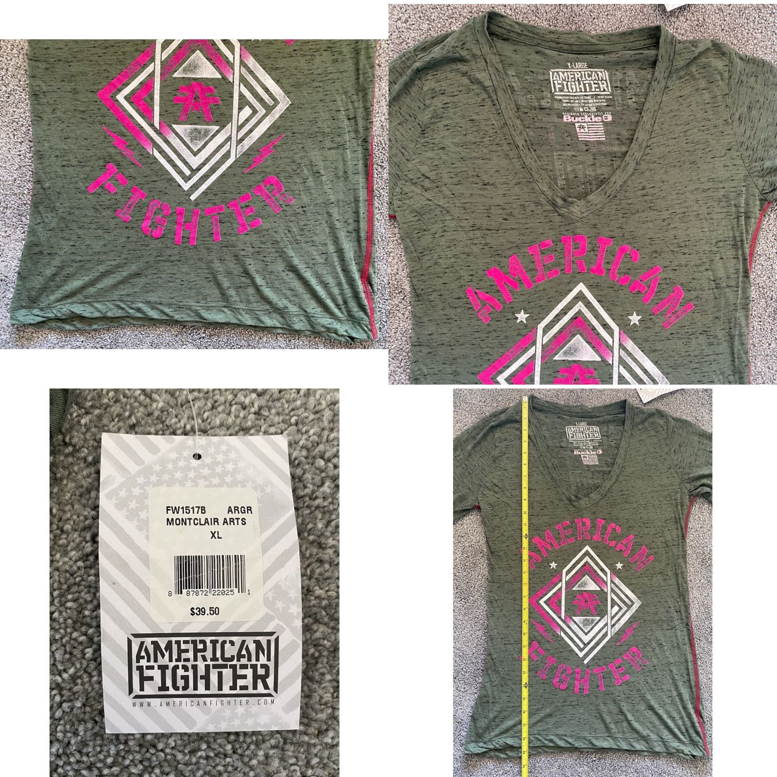 Vintage NWT Buckle American Fighter Shirt Women’s Green XL Size XL / US 12-14 / IT 48-50 - 8 Thumbnail