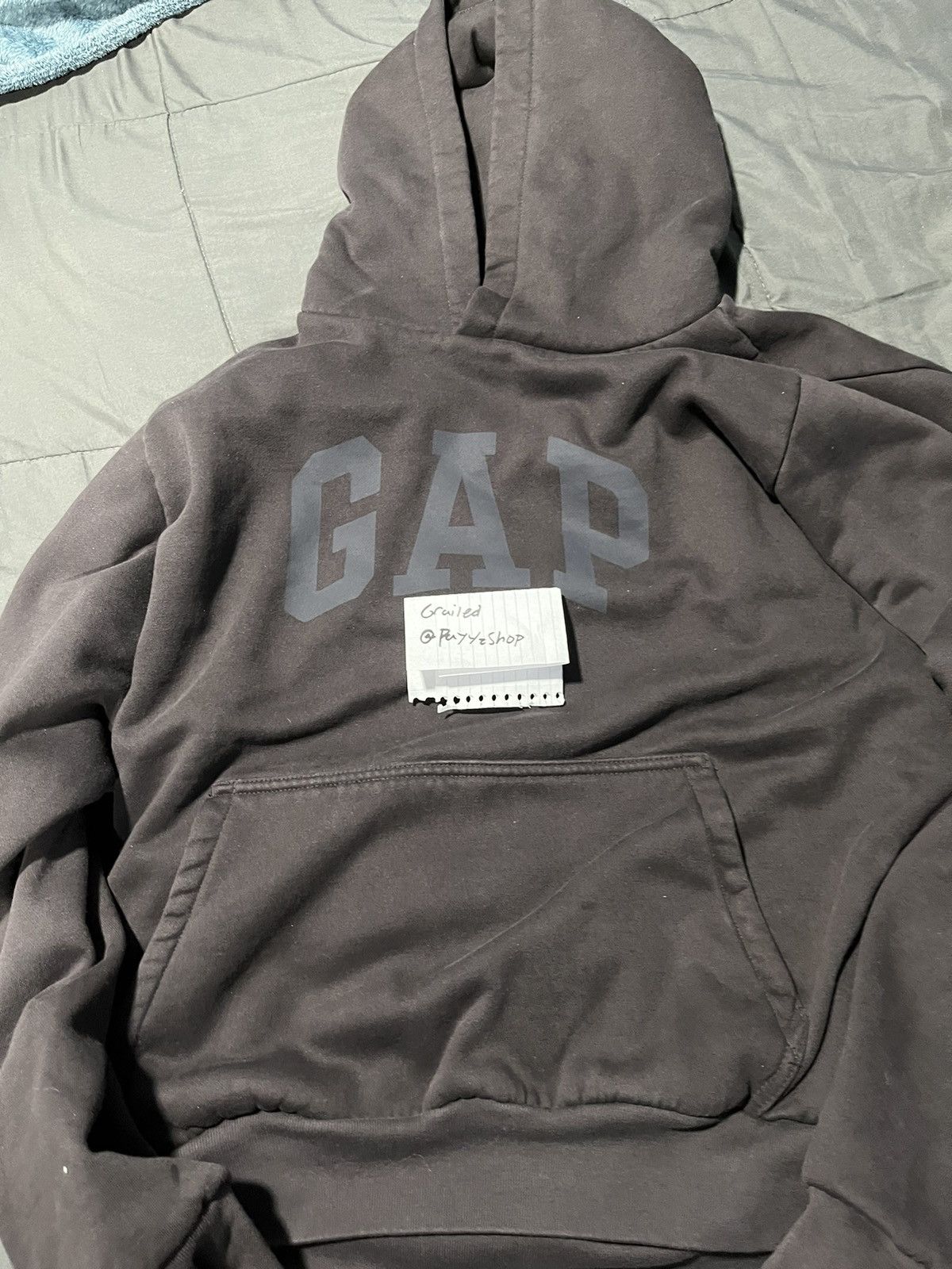 image of Yeezy(Yzy) Gap Balenciaga “Shrunken” Hoodie (2022) in Black, Men's (Size XL)