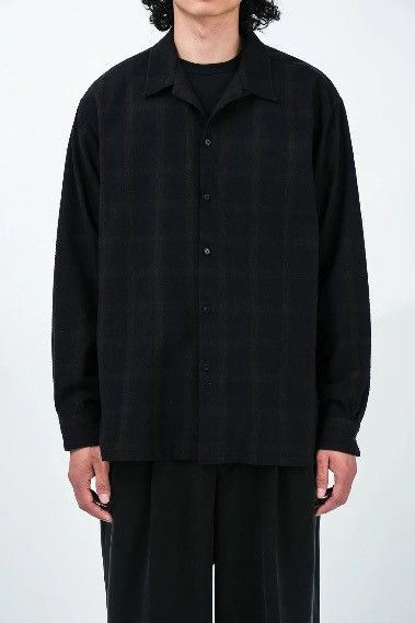 A.PRESSE Silk nep loop open collar Black watch shirt size 1 Size US S / EU 44-46 / 1 - 2 Thumbnail