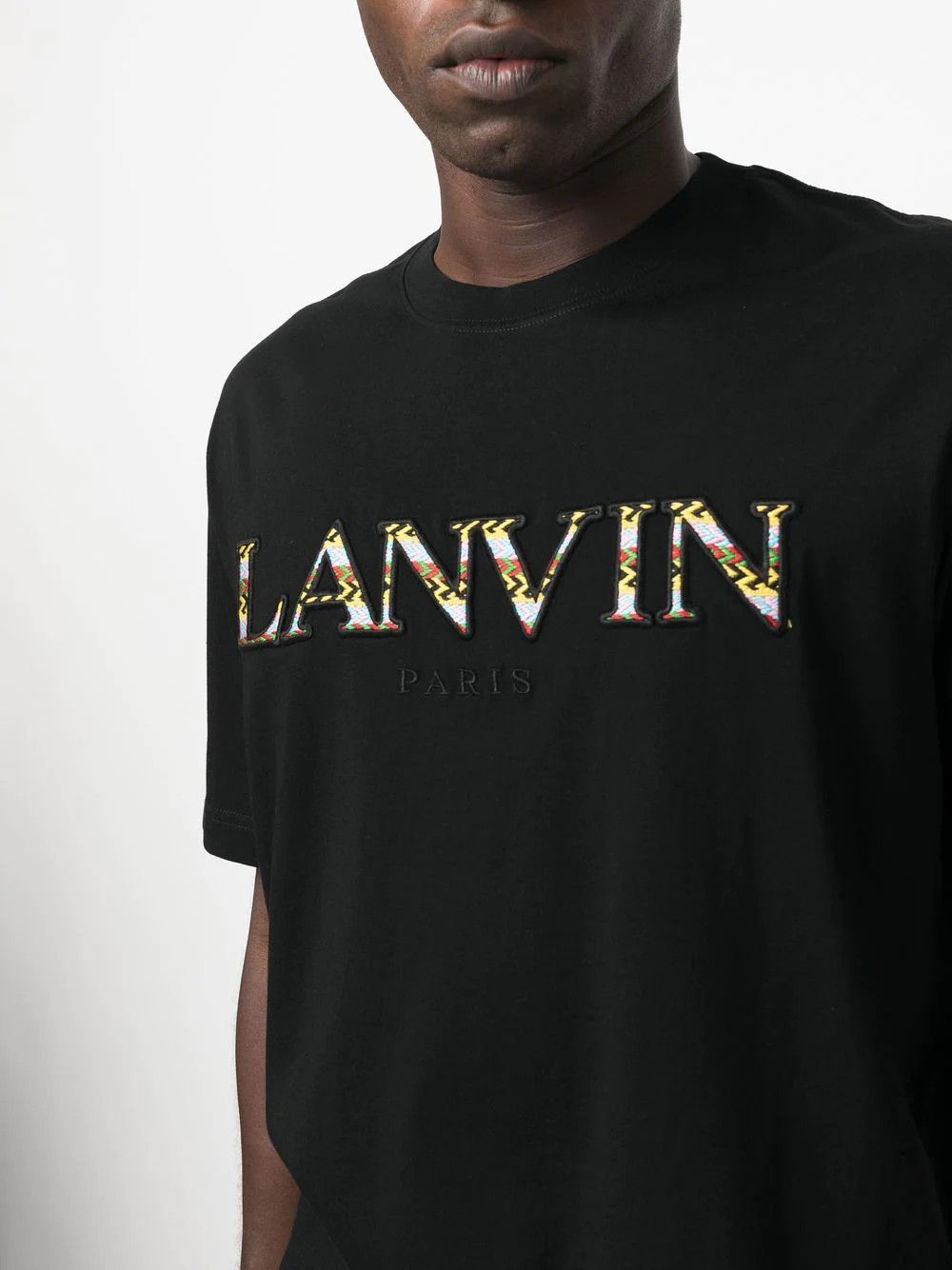 Lanvin Black Classic Curb Embroidered Logo T-Shirt Size US M / EU 48-50 / 2 - 3 Thumbnail