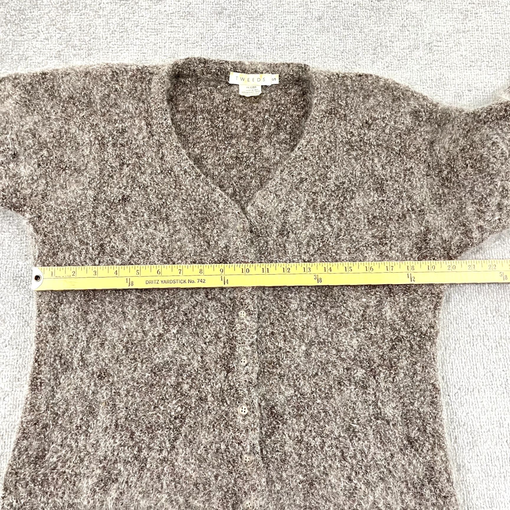 Vintage TWEEDS Cardigan Sweater Womens Small Merino Wool Kid Mohair Brown Made in Italy Size S / US 4 / IT 40 - 4 Thumbnail