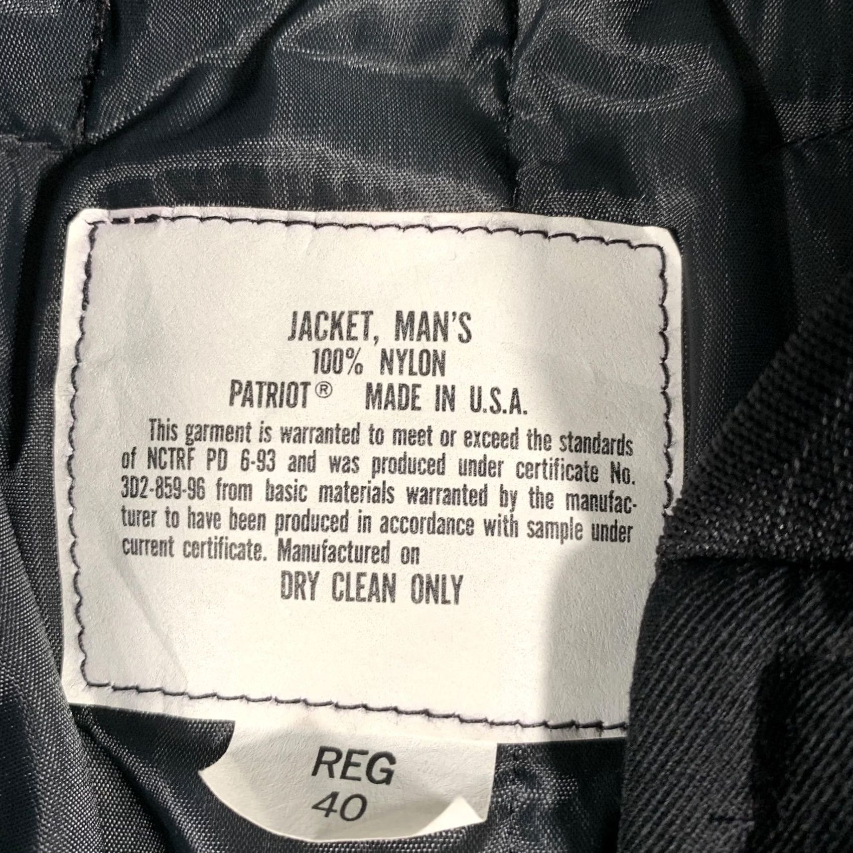 Vintage VINTAGE Patriot Jacket Mens 40 Regular Black Nylon Bomber Made USA Military Style Jacket Size US XXS / EU 40 - 4 Thumbnail