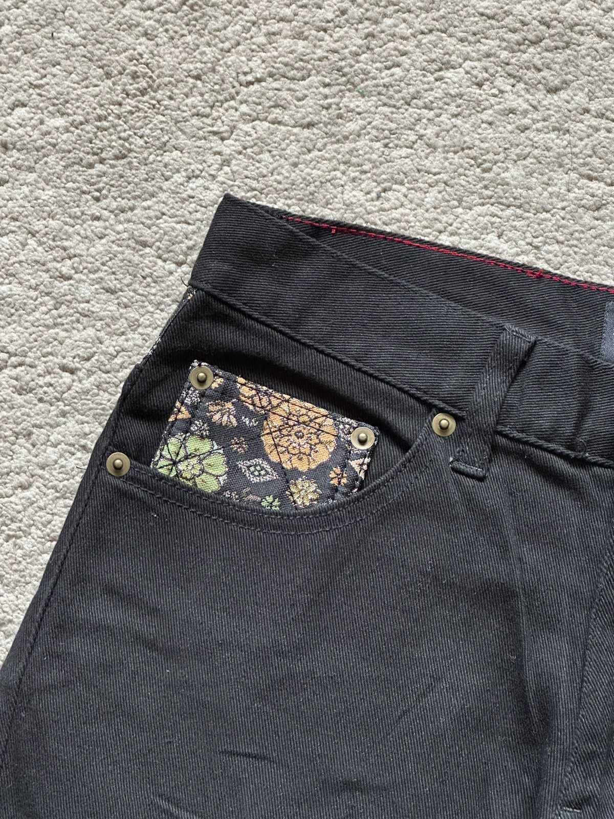 Karakuri Tamashii Japanese Motif Embroidered Dragon Multi-Pocket jeans Size US 29 - 2 Thumbnail