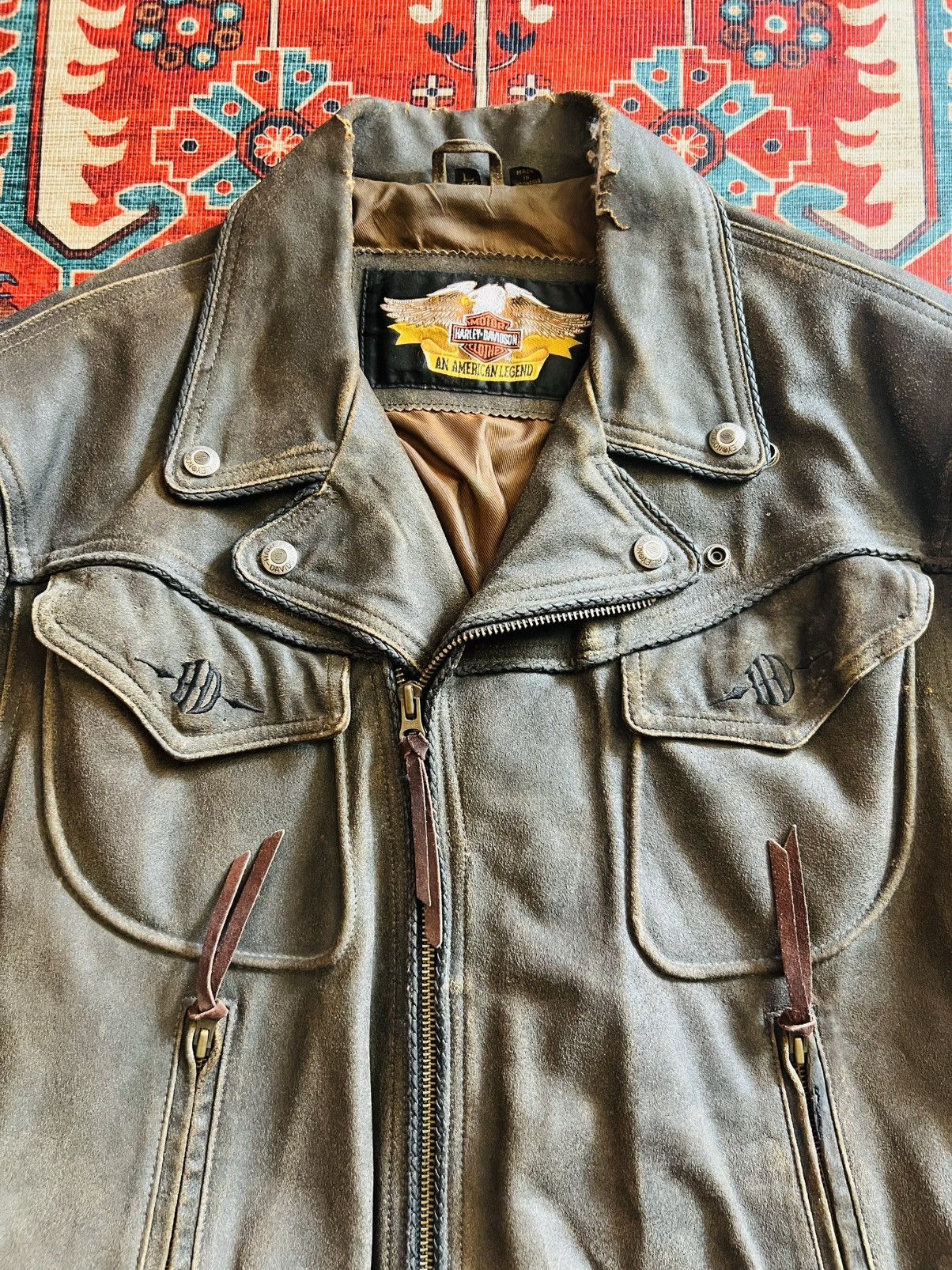 Harley Davidson Vintage Harley Davidson Billings Brown Leather Jacket Size US L / EU 52-54 / 3 - 11 Thumbnail