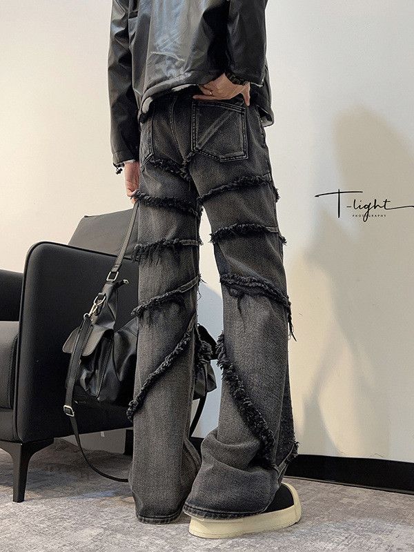 Japanese Brand × Jean Retro loose washed patchwork jeans Size US 32 / EU 48 - 4 Thumbnail