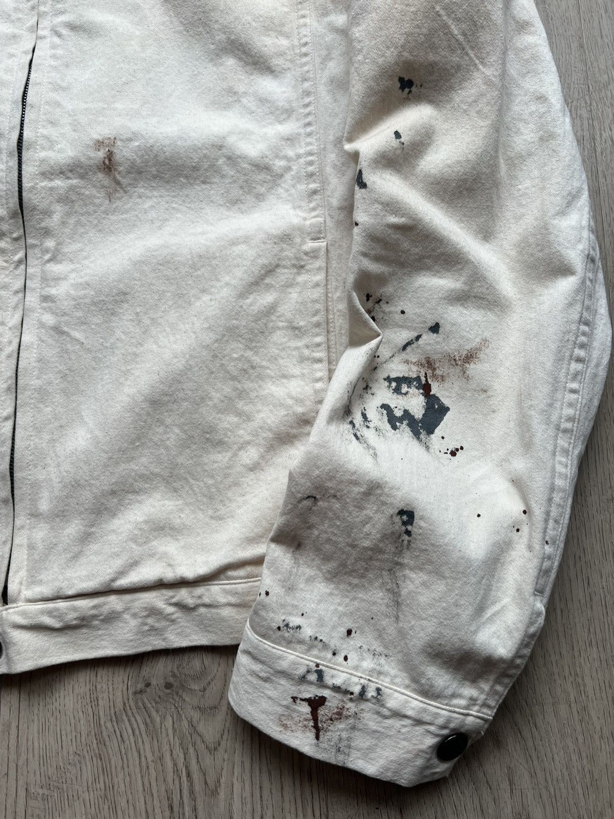 Individual Sentiments HAND PAINTED ZIP UP BLOUSON _ JK69H-MC14-NO_ecru white Size US L / EU 52-54 / 3 - 4 Thumbnail