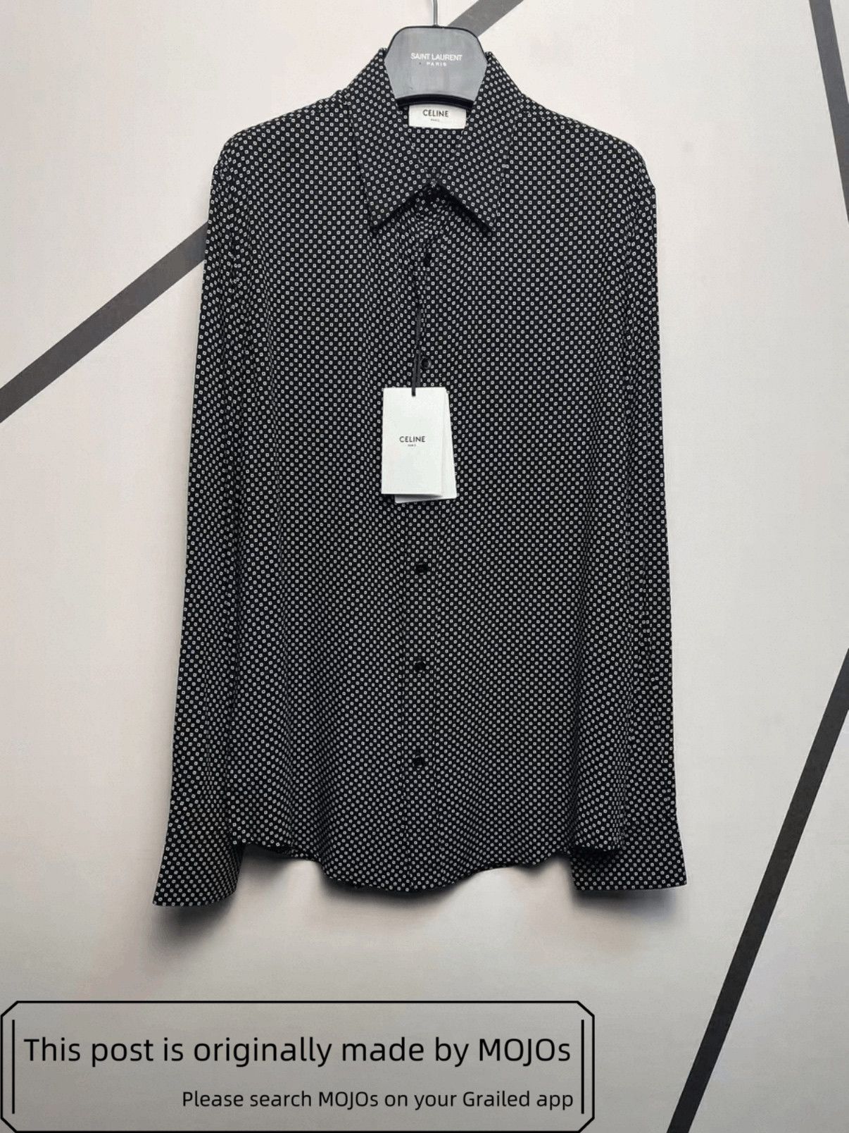 Celine Sz 39 Celine 20AW Square Pattern Shirt mojos1126122 Size US M / EU 48-50 / 2 - 1 Thumbnail