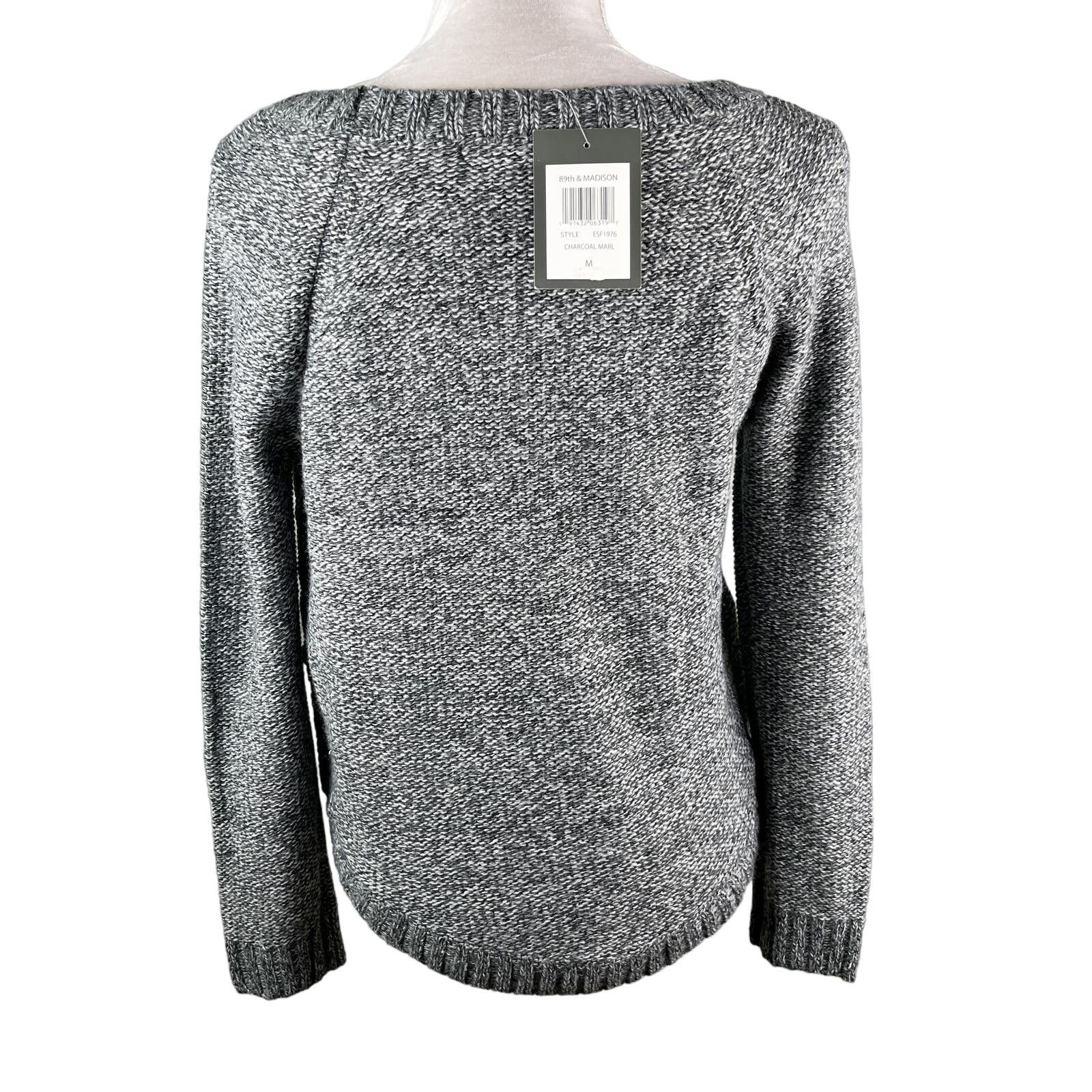 Other 89th & Madison Sweater Charcoal Marled Gray White Medium New Size M / US 6-8 / IT 42-44 - 2 Thumbnail