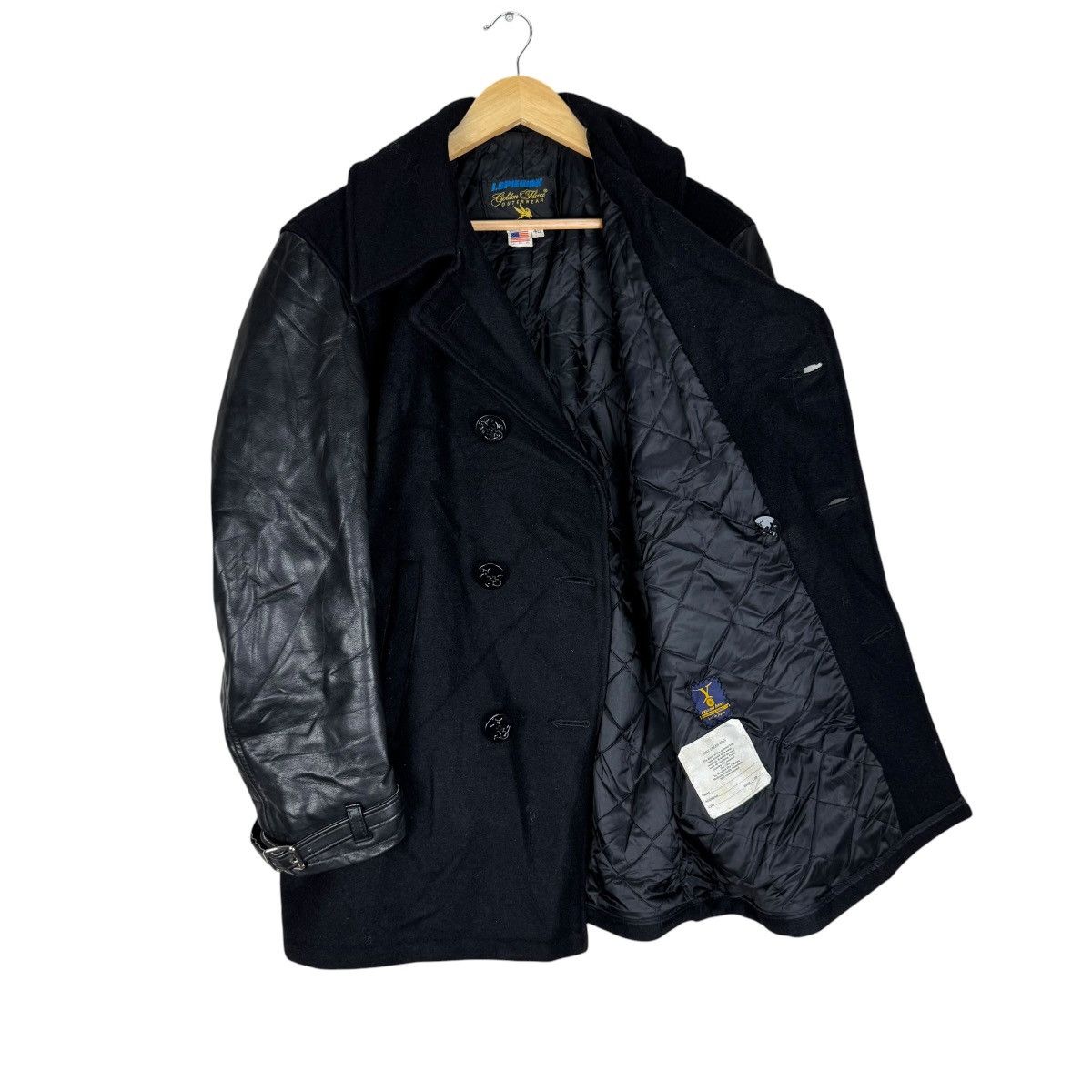 I. Spiewak And Sons ☀️I SPIEWAK SONS LEATHER PART PEACOAT JACKET Size US M / EU 48-50 / 2 - 7 Thumbnail