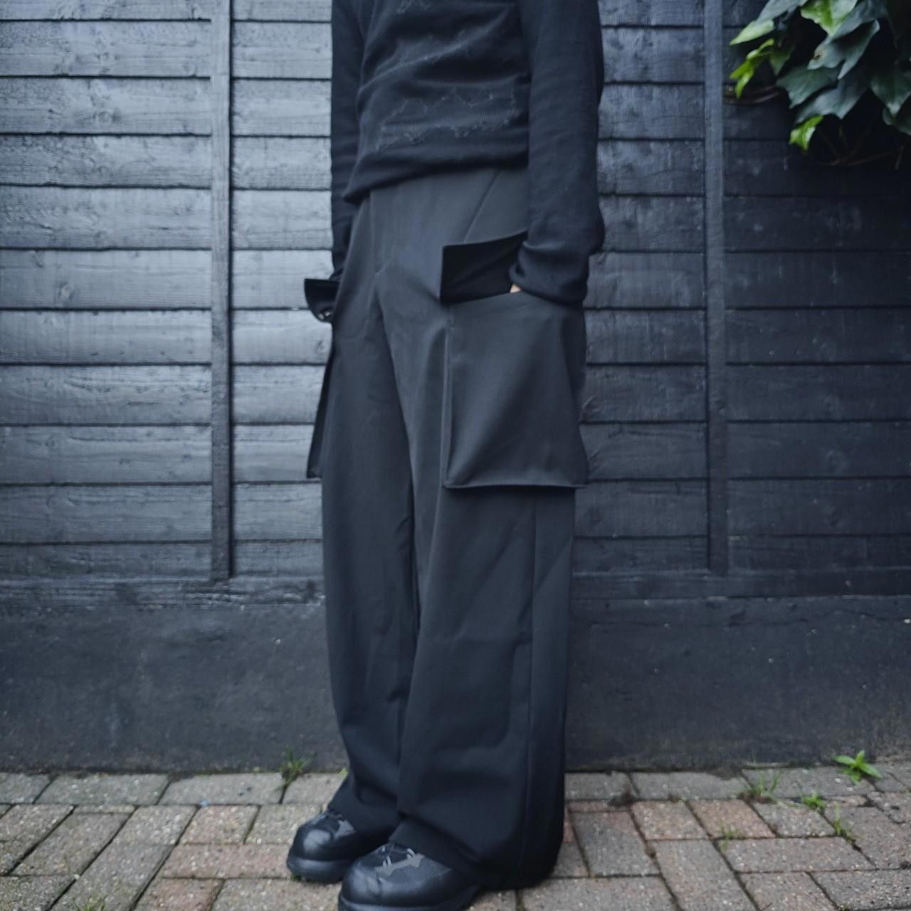 Other Japanese Black Wide Leg Cargo Zip Trousers Size US 32 / EU 48 - 6 Thumbnail