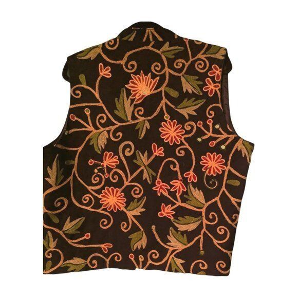 Orvis ORVIS Vintage 90s Cotton Loopstitch Floral Embroidered Butto Size L / US 10 / IT 46 - 3 Thumbnail