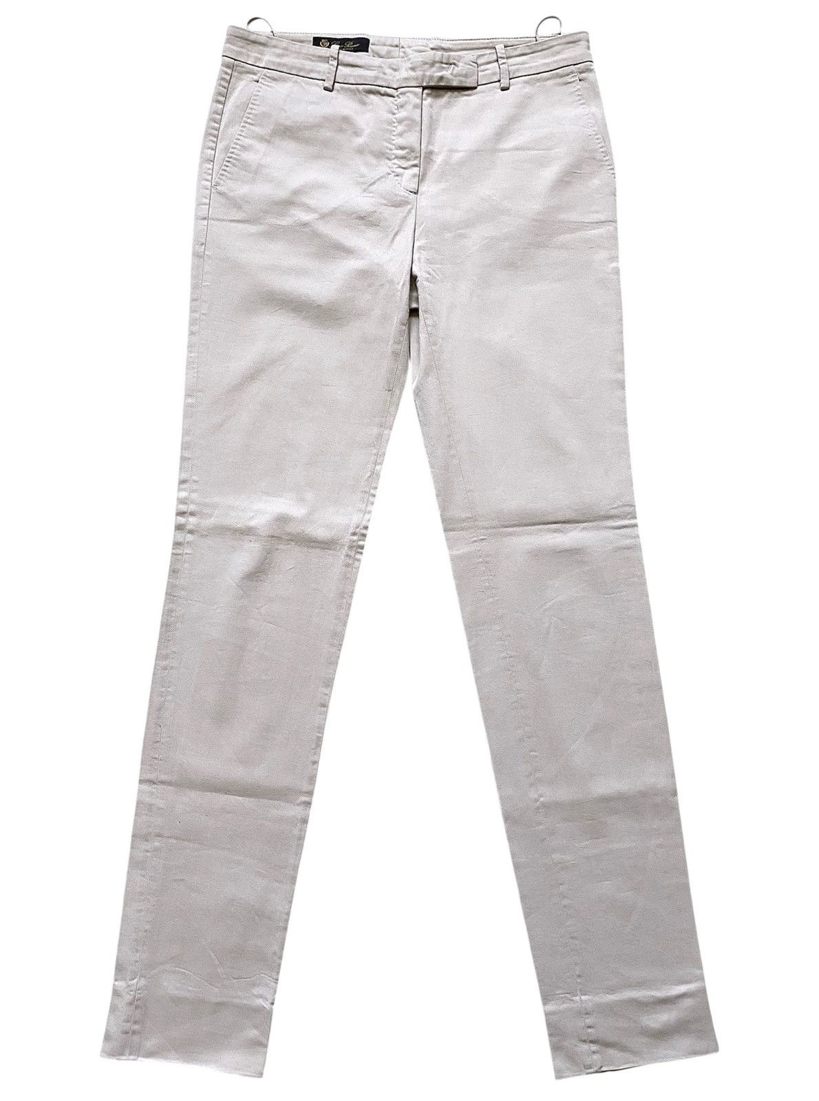 Loro Piana Women’s Loro Piana Beige Cotton Chino Pants Trousers Luxury Size 28" / US 6 / IT 42 - 4 Thumbnail