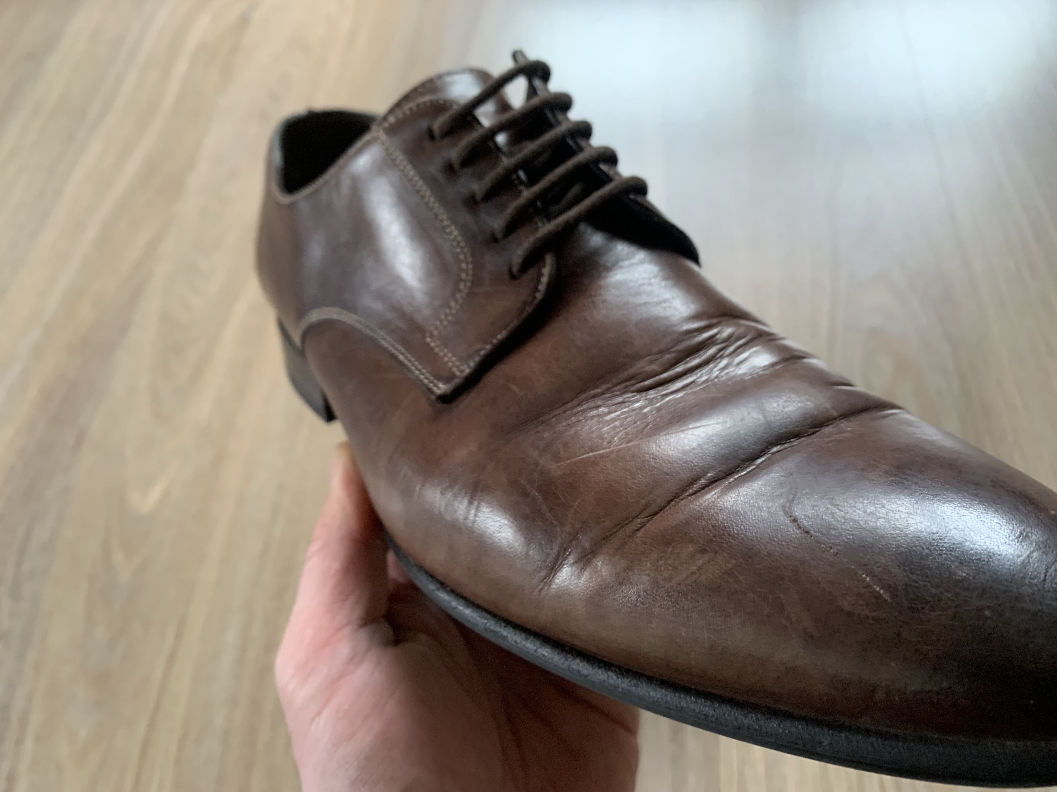 Other AnnAlfo & Sgariglia Brown Leather Derby Shoes Size US 11 / EU 44 - 5 Thumbnail