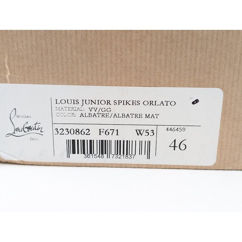 Christian Louboutin o1rshd1 Q:2 / Louis Junior Spikes Orlato Sneakers in Albatre Size US 13 / EU 46 - 16 Thumbnail
