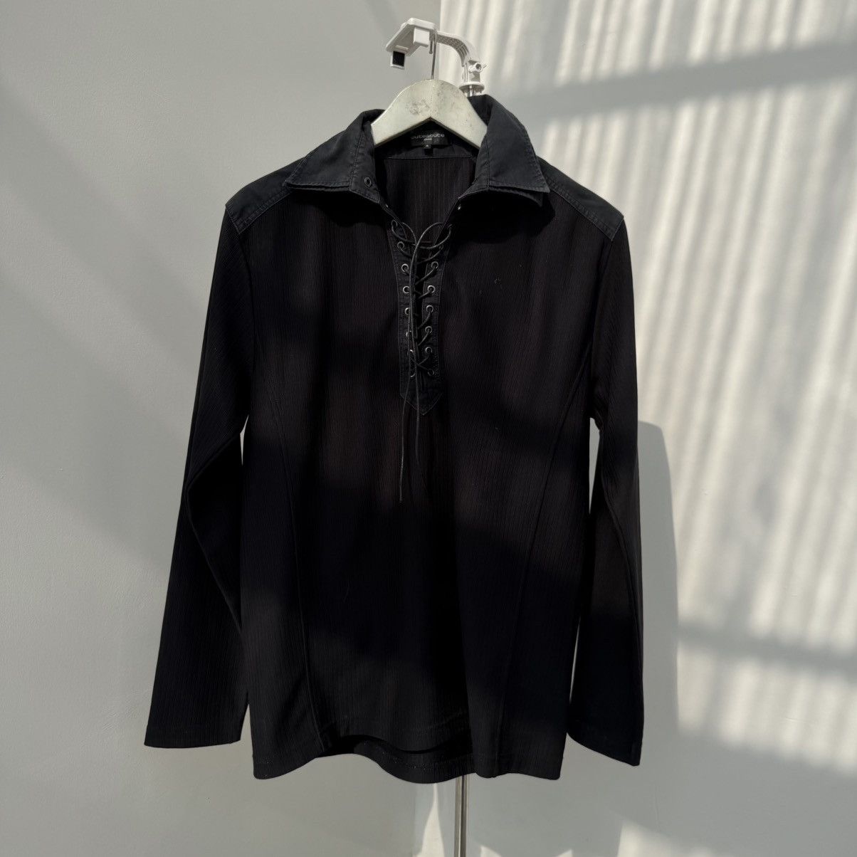 Japanese Brand Cuteacute Homme Lace-Up Ribbed Long Sleeve Size US S / EU 44-46 / 1 - 1 Thumbnail