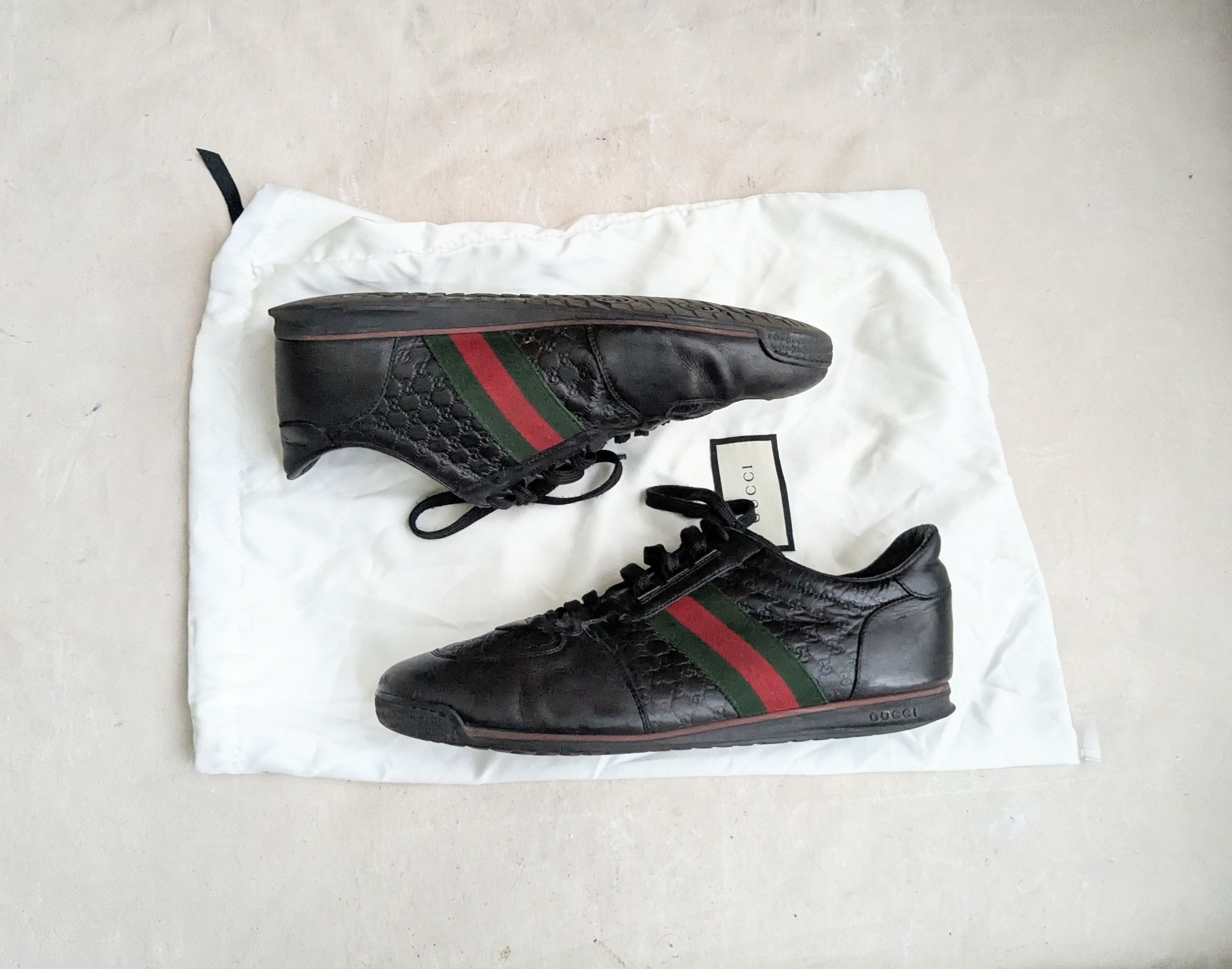Gucci Gucci Monogram Sneakers Black 11 Low Tops Logo GG Size US 11 / EU 44 - 1 Thumbnail