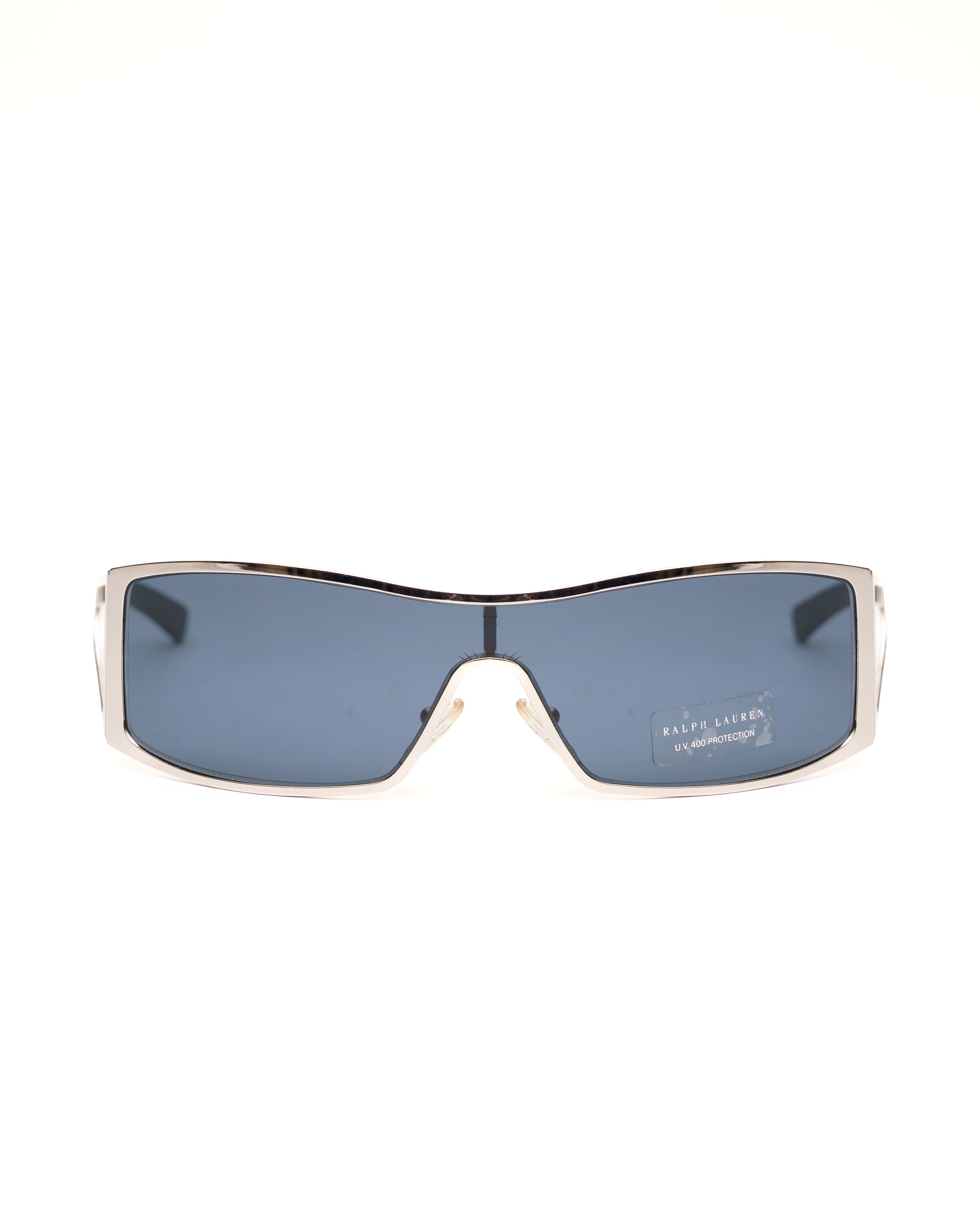 Ralph Lauren Ralph Lauren '90s Silver Mask with Blue Lenses Sunglasses Size ONE SIZE - 1 Thumbnail